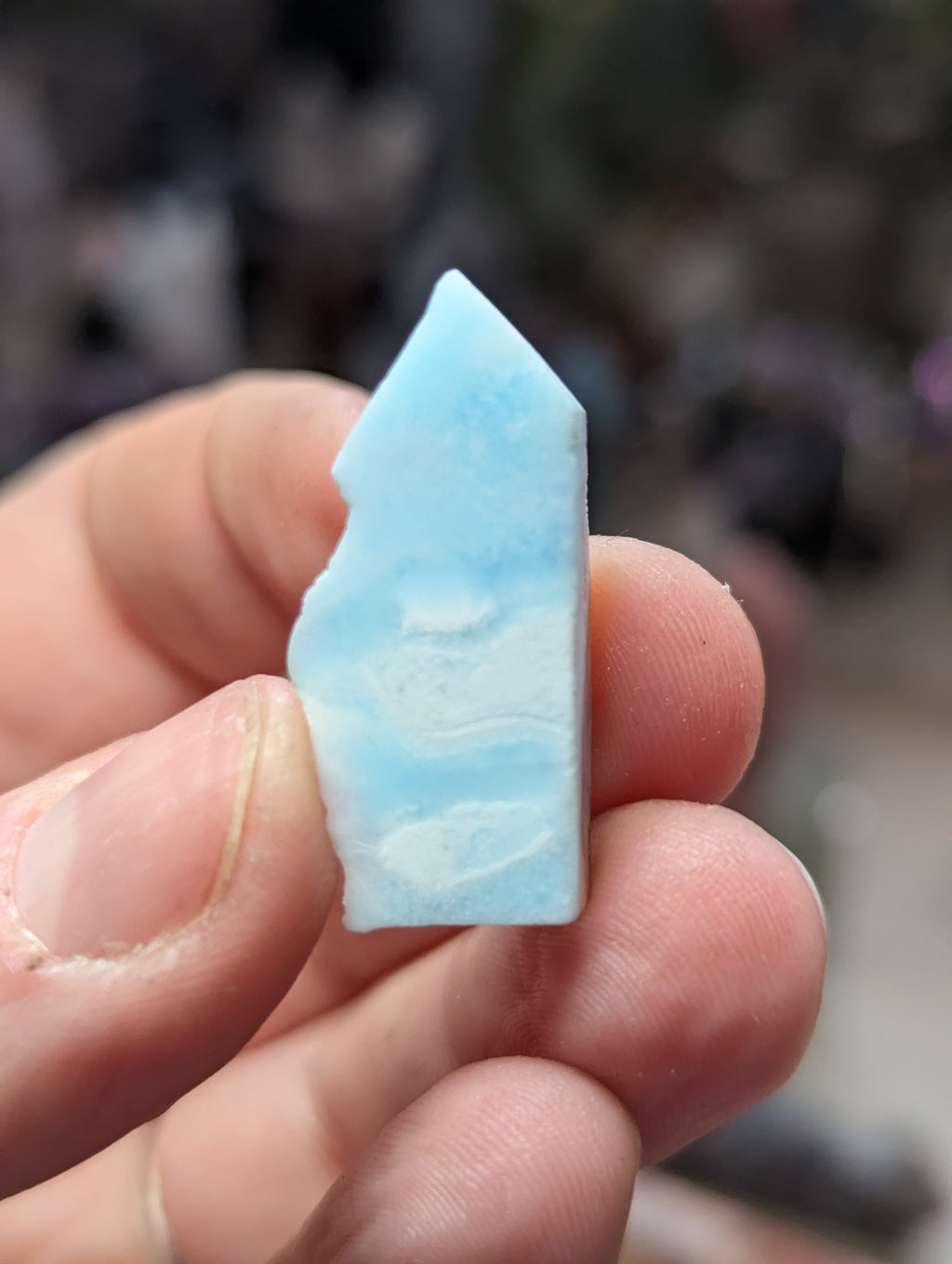 Raw Larimar crystal tower