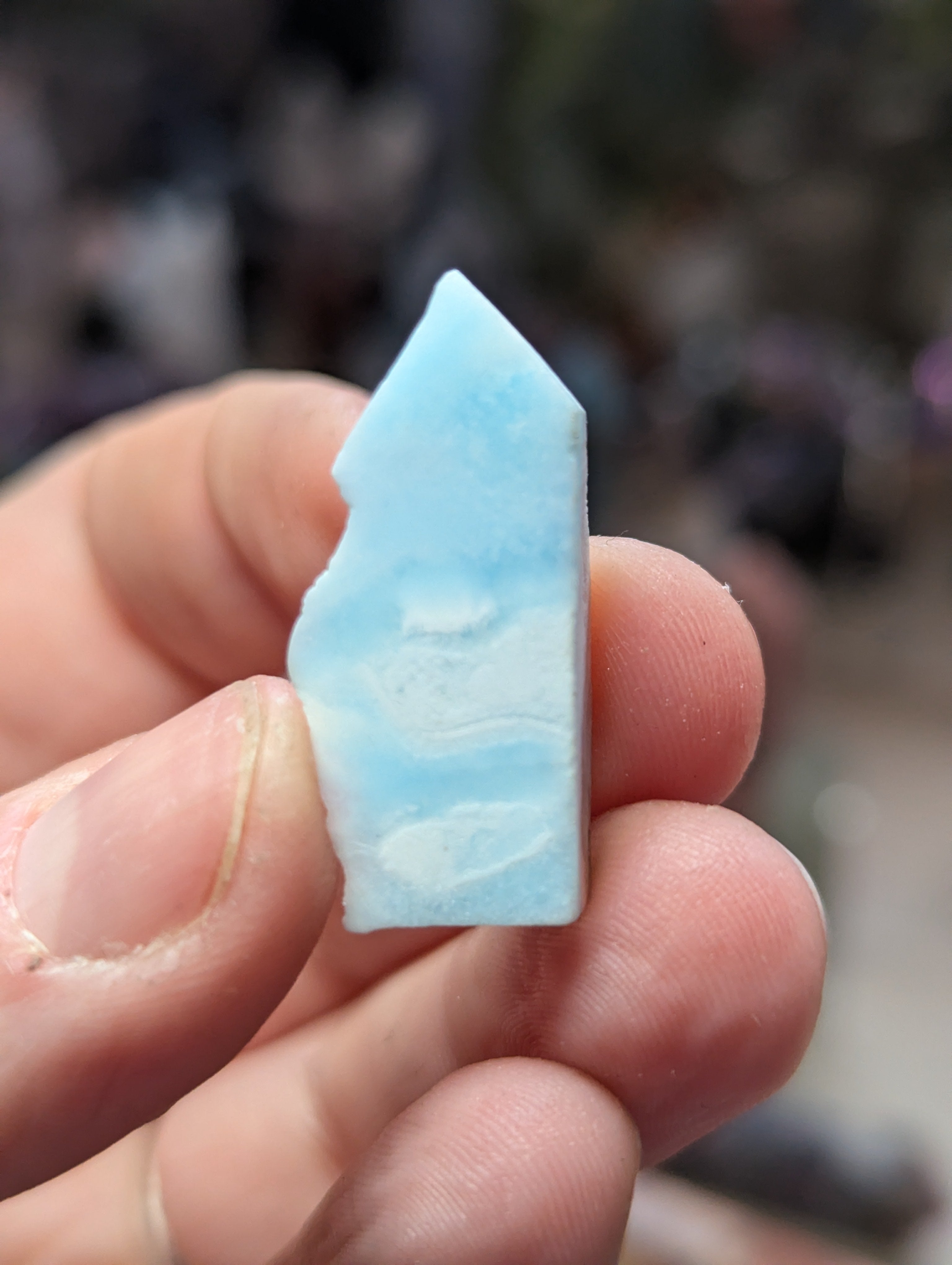 Raw Larimar crystal tower