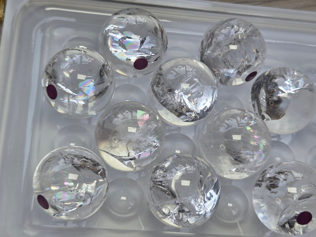 Amazing  clear quartz crystal sphere