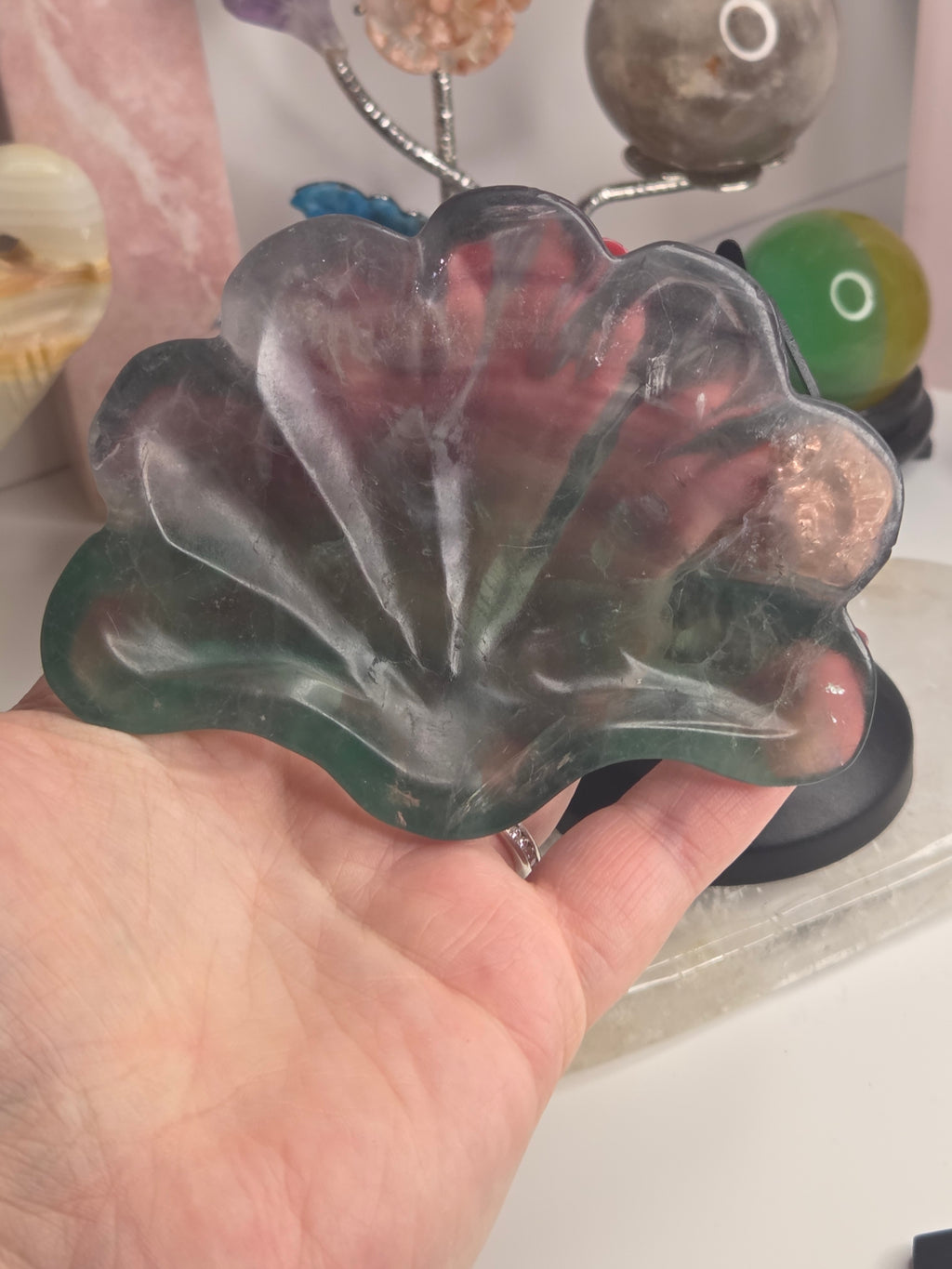 Amazing  Flourite crystal peacock crystal and stand