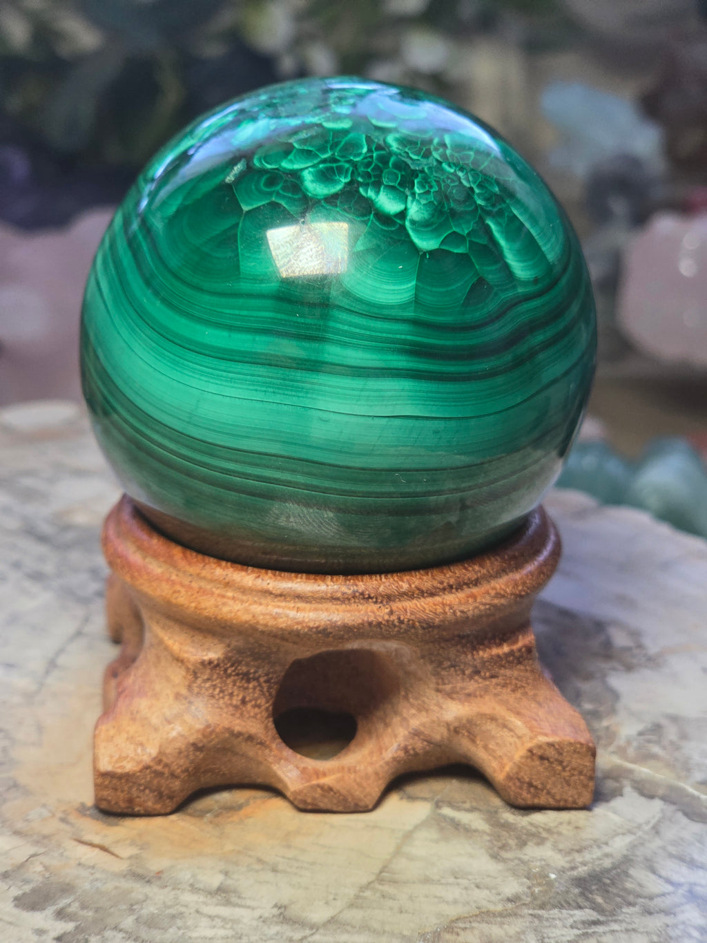 Malicite crystal sphere  5.4cm including stand