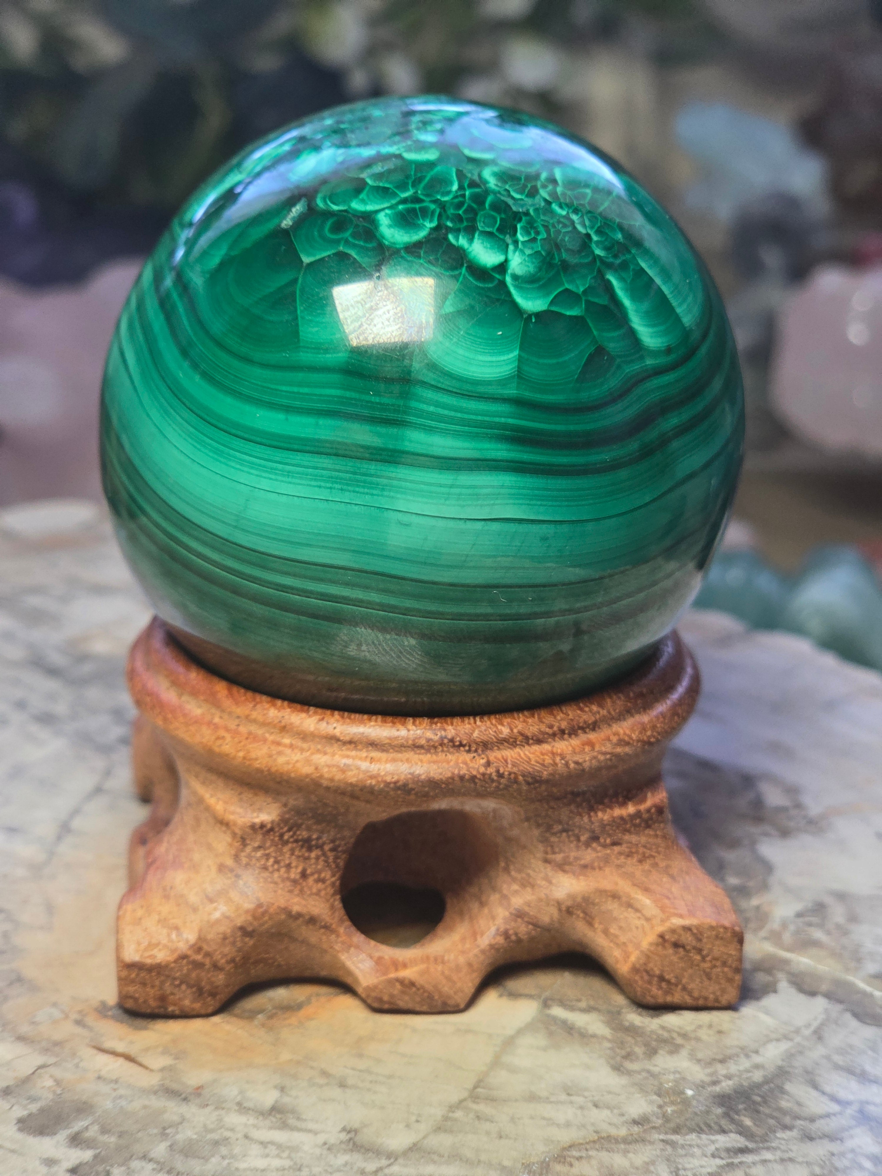 Malicite crystal sphere  5.4cm including stand