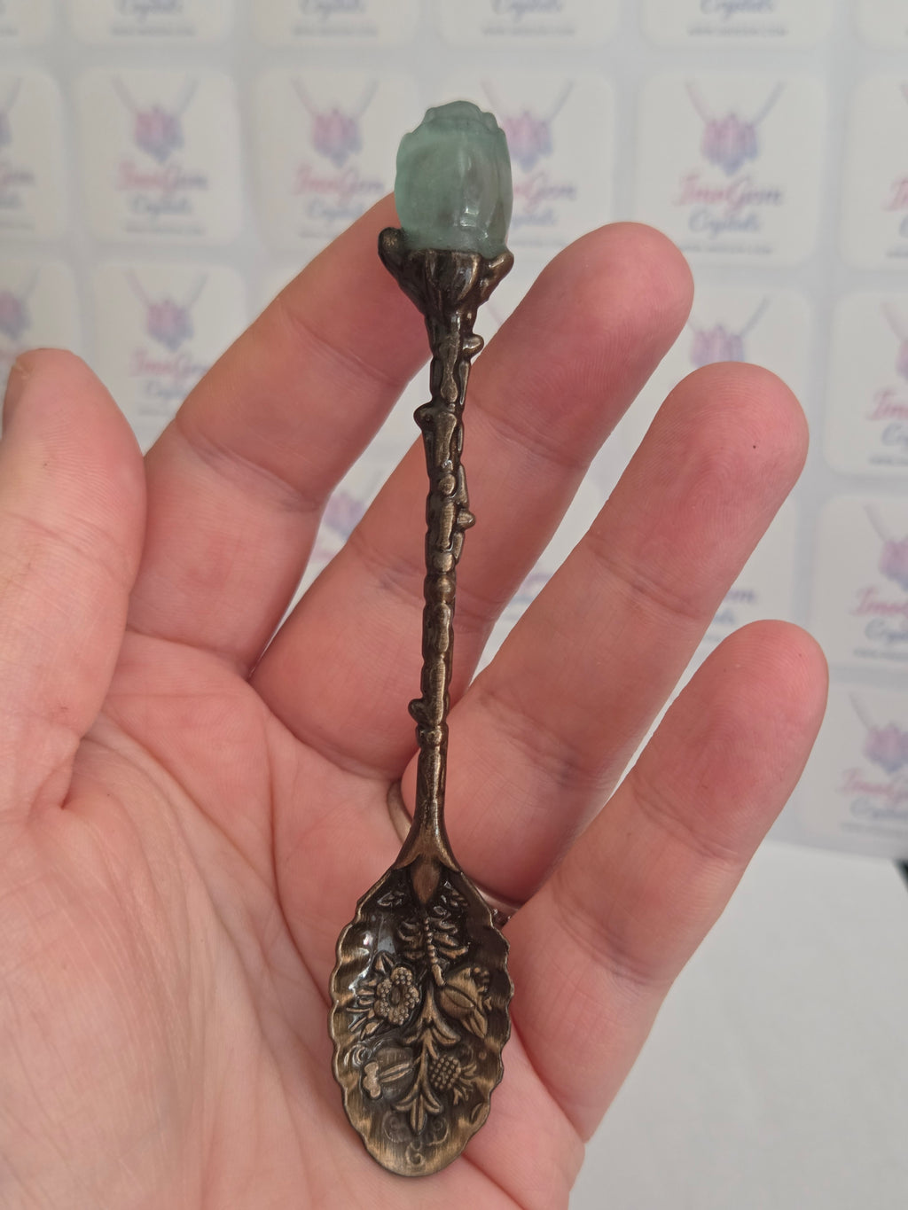 Flourite crystal spoon carving