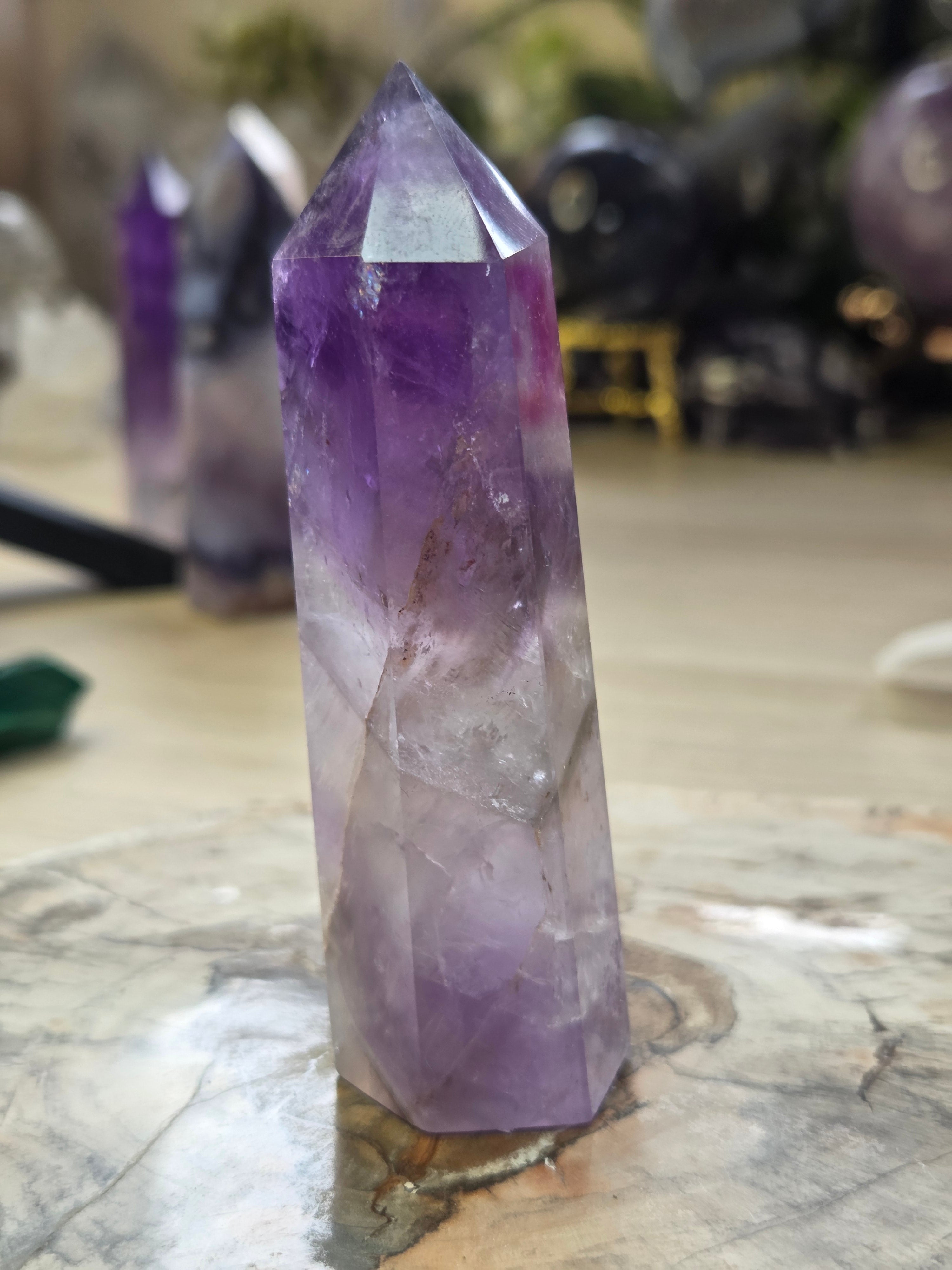 Grade AA Amethyst crystal tower