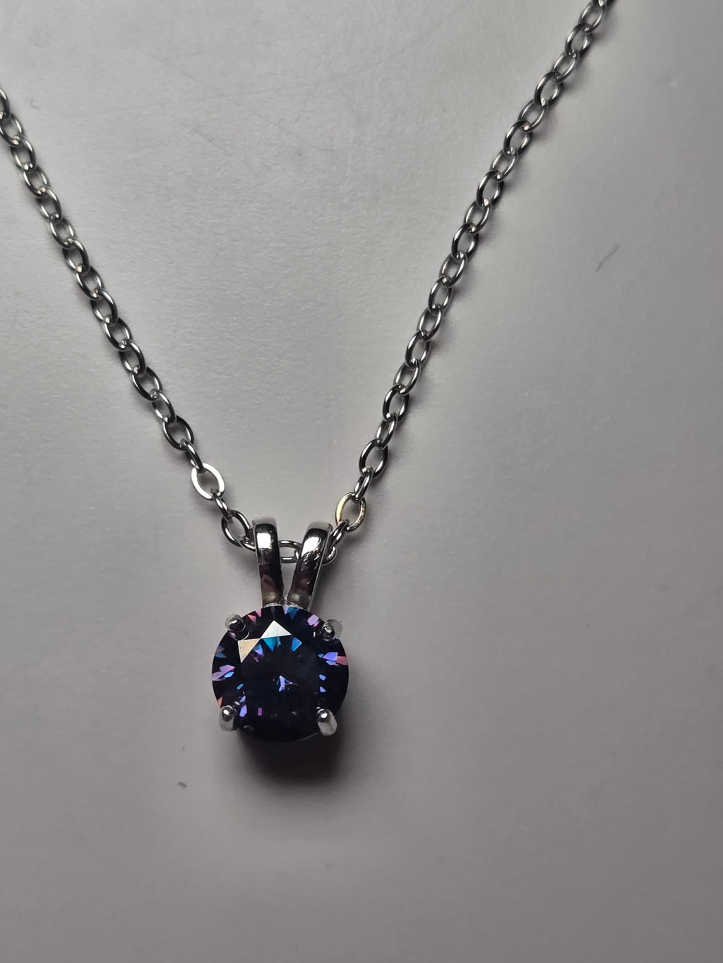 Purple Moissonite Diamond necklace