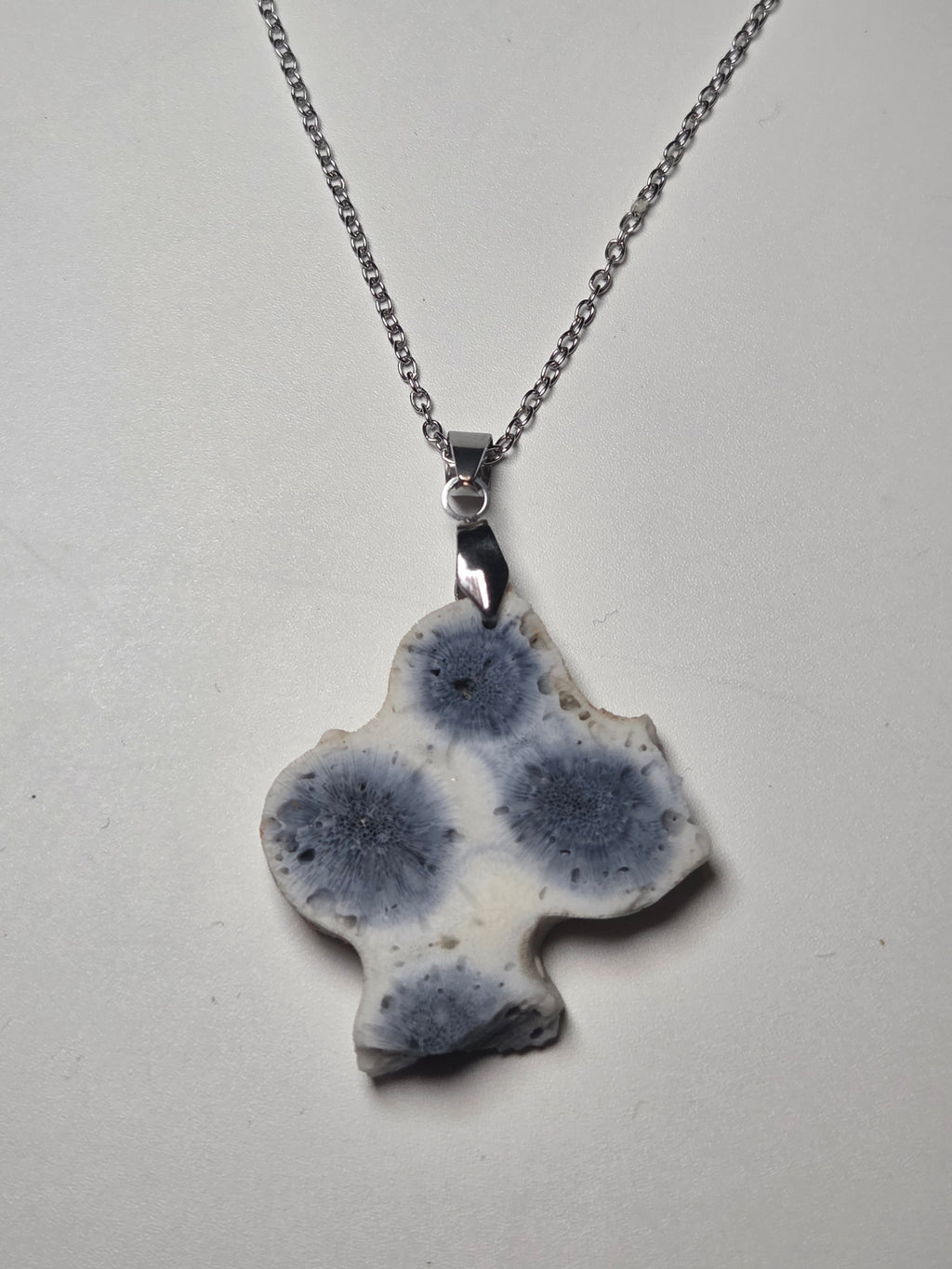 Blue coral necklace from the Dominican Republic