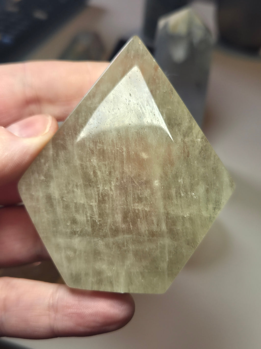 Smokey quartz crystal diamond  freeform