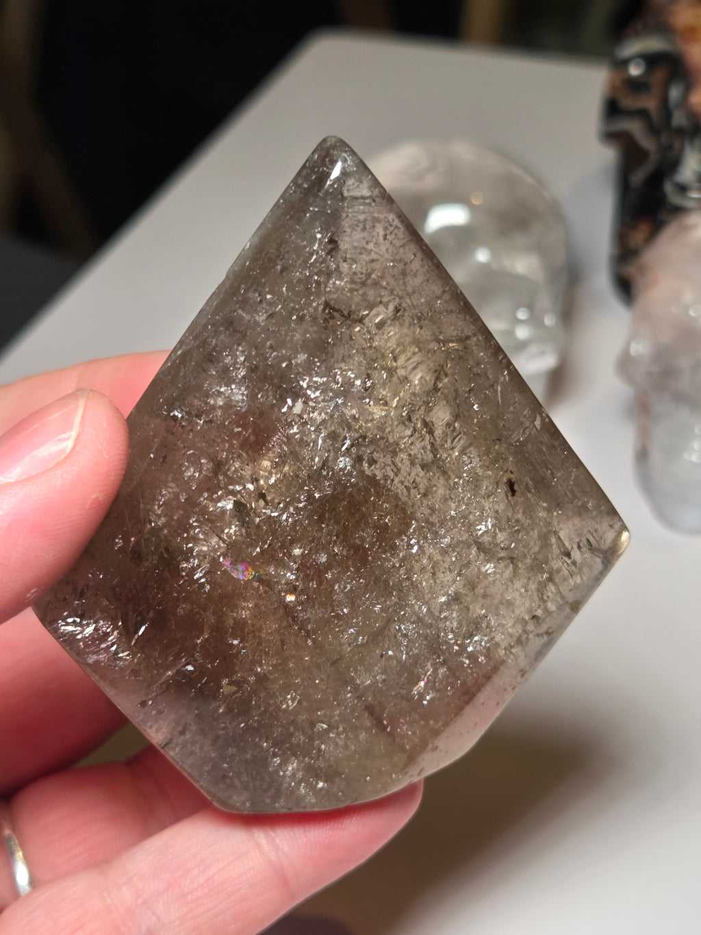 Smoky Quartz crystal Diamond tower