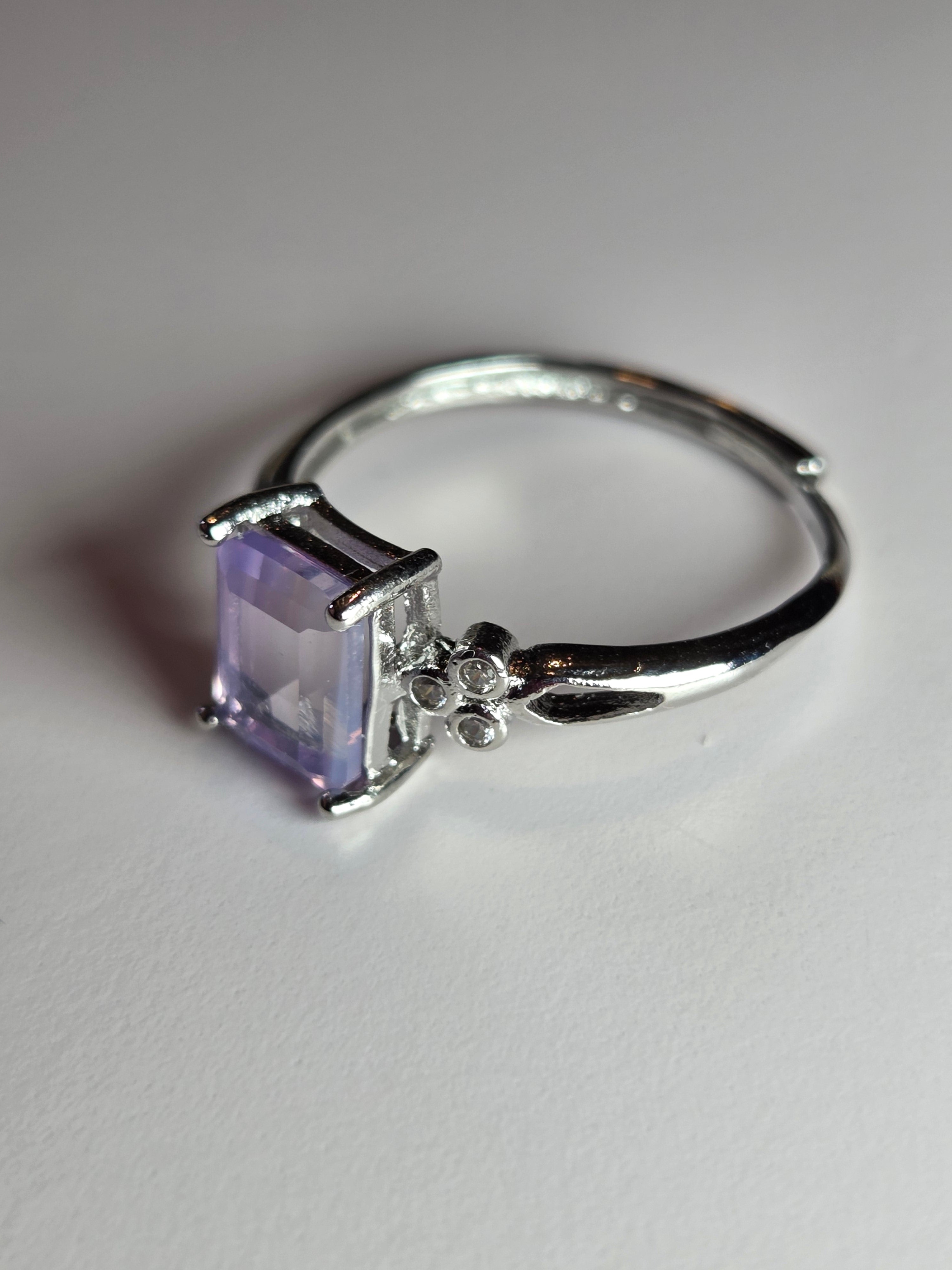 Opalite crystal adjustable ring