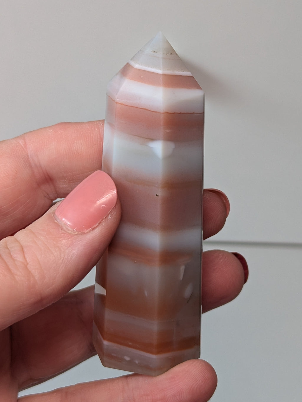 Pink jade banded tower