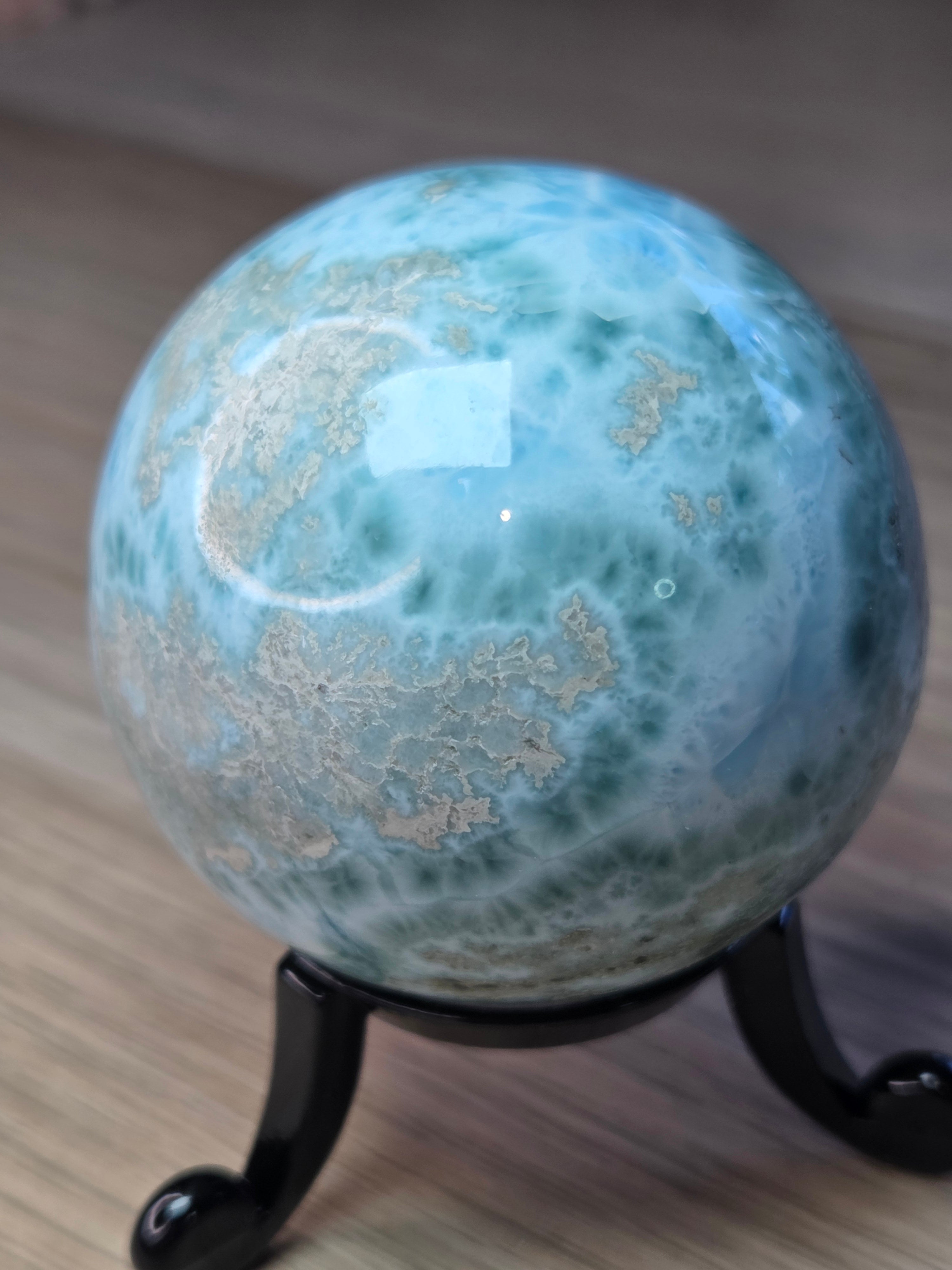 Larimar crystal sphere