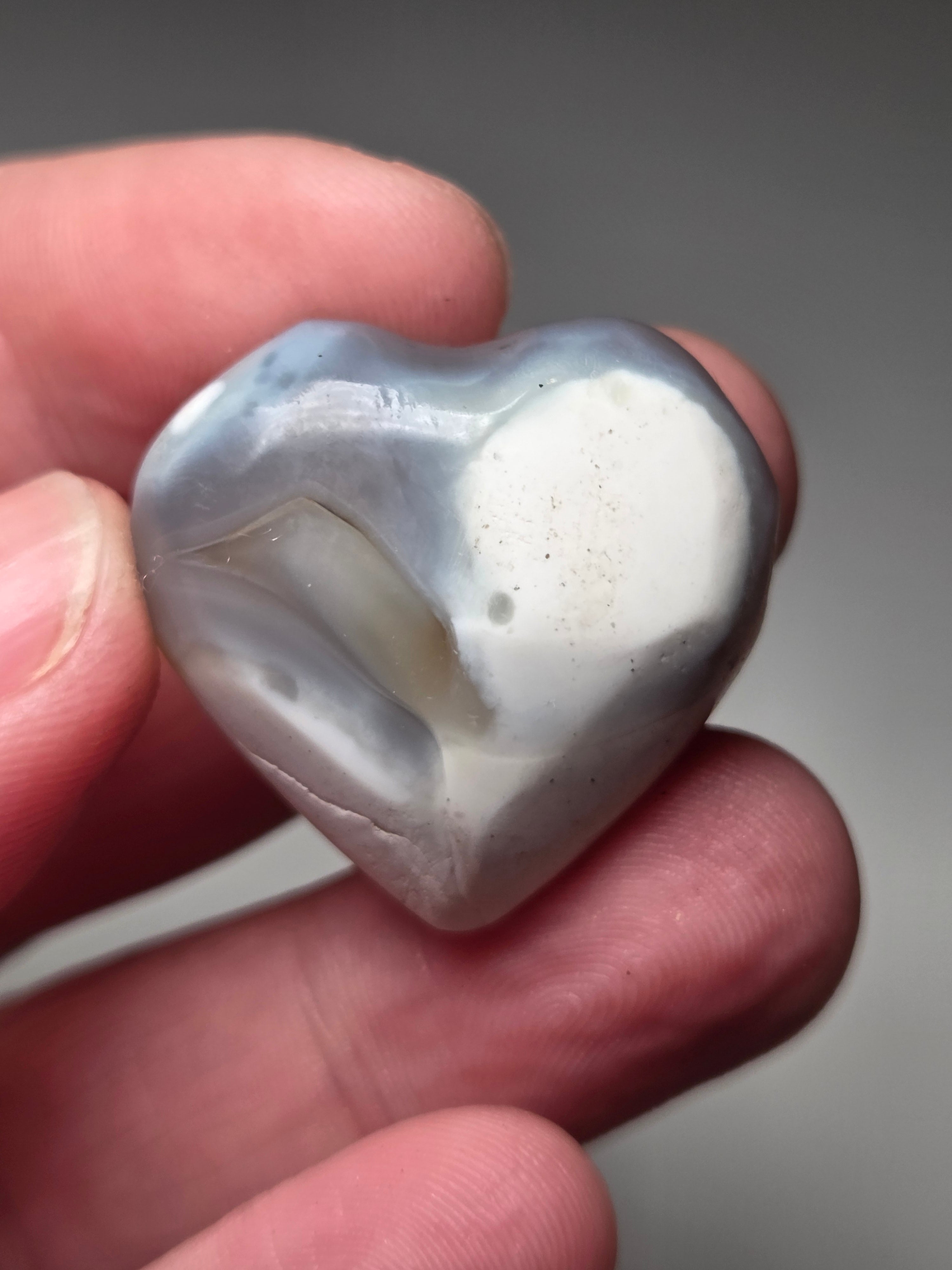 Orca Agate crystal heart carving