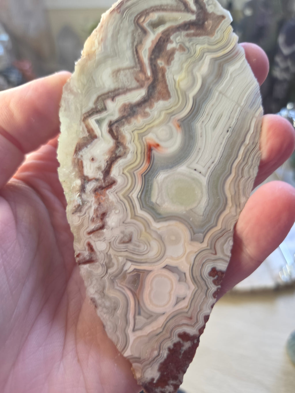 Crazy lace agate crystal slice