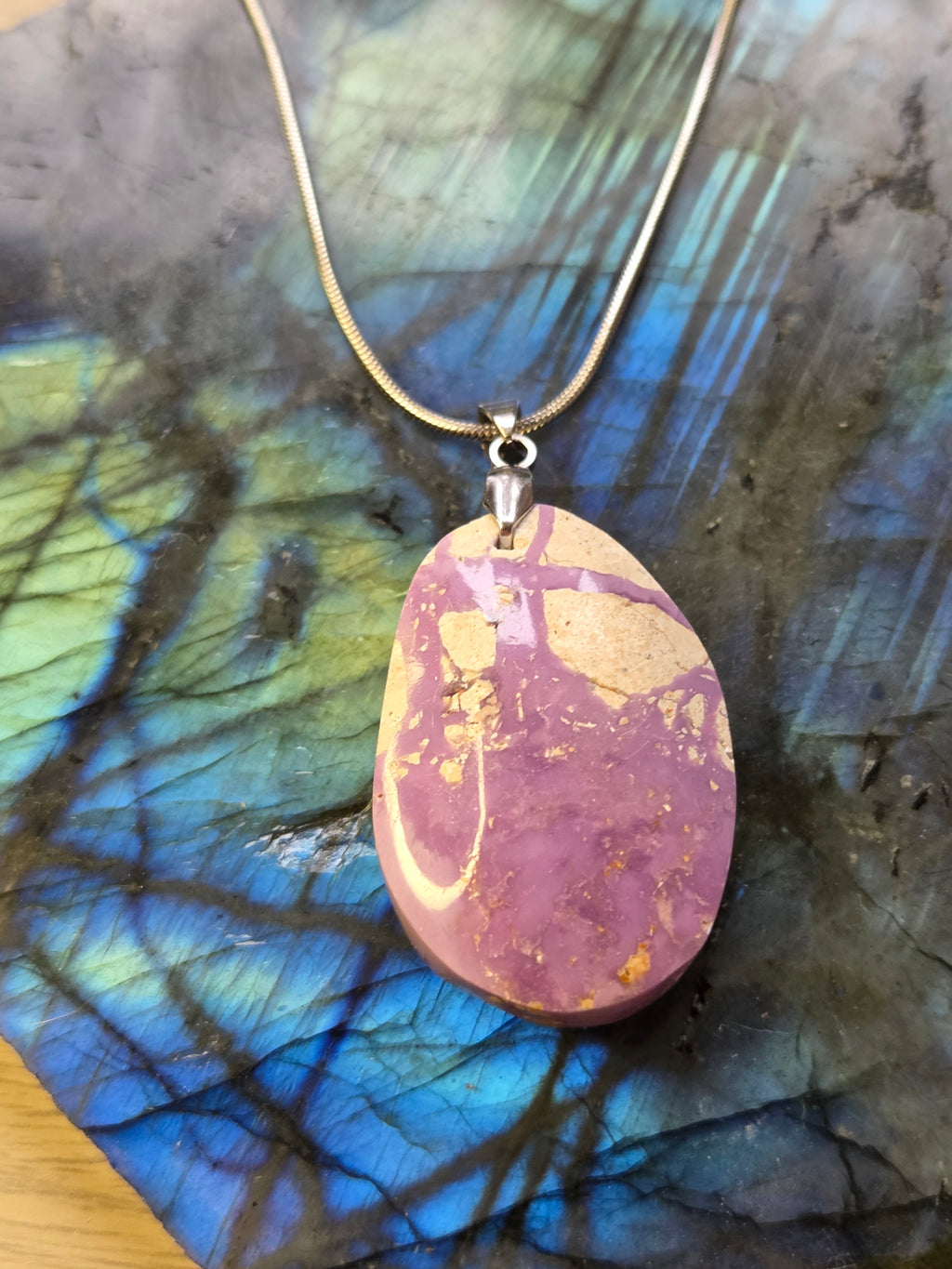 Phosphosiderite crystal handmade necklace