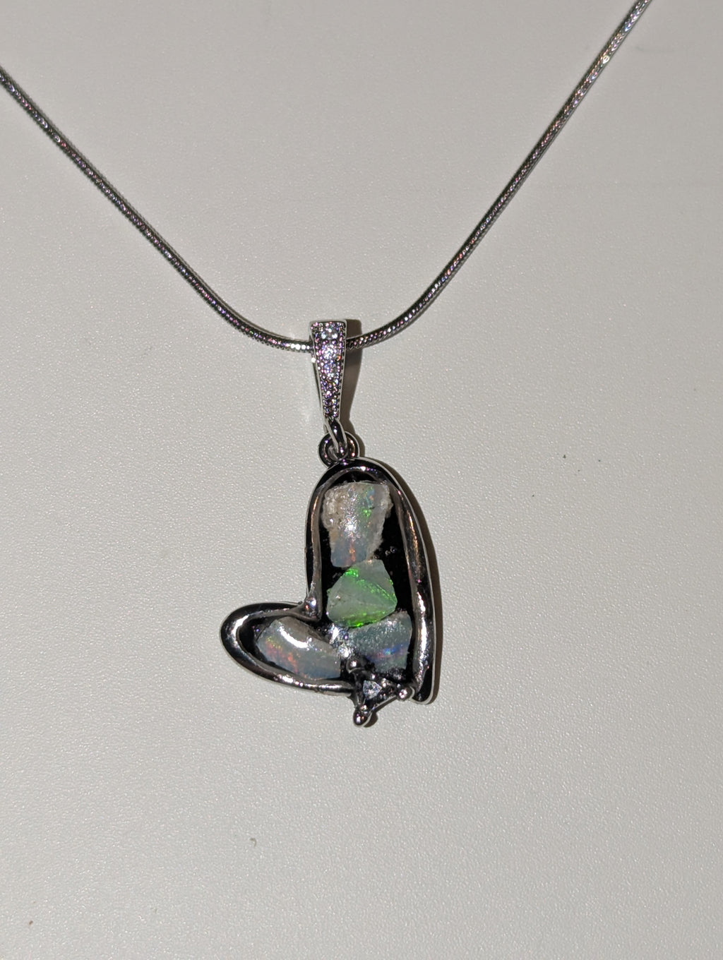 Handmade Australian opal crystal necklace