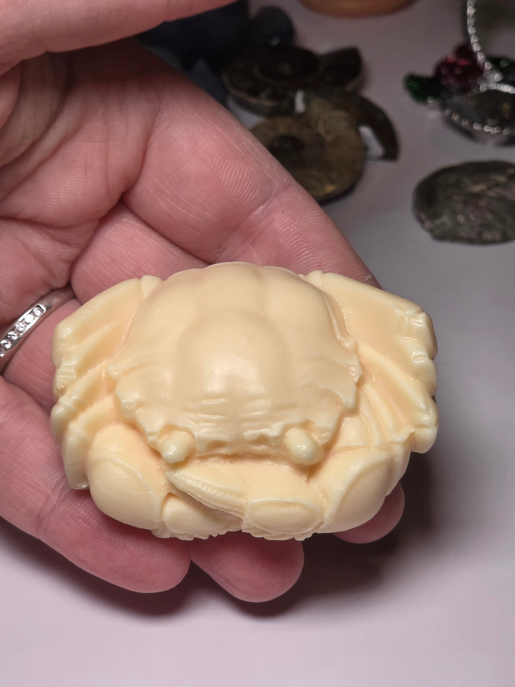 Ivory nut crab carving