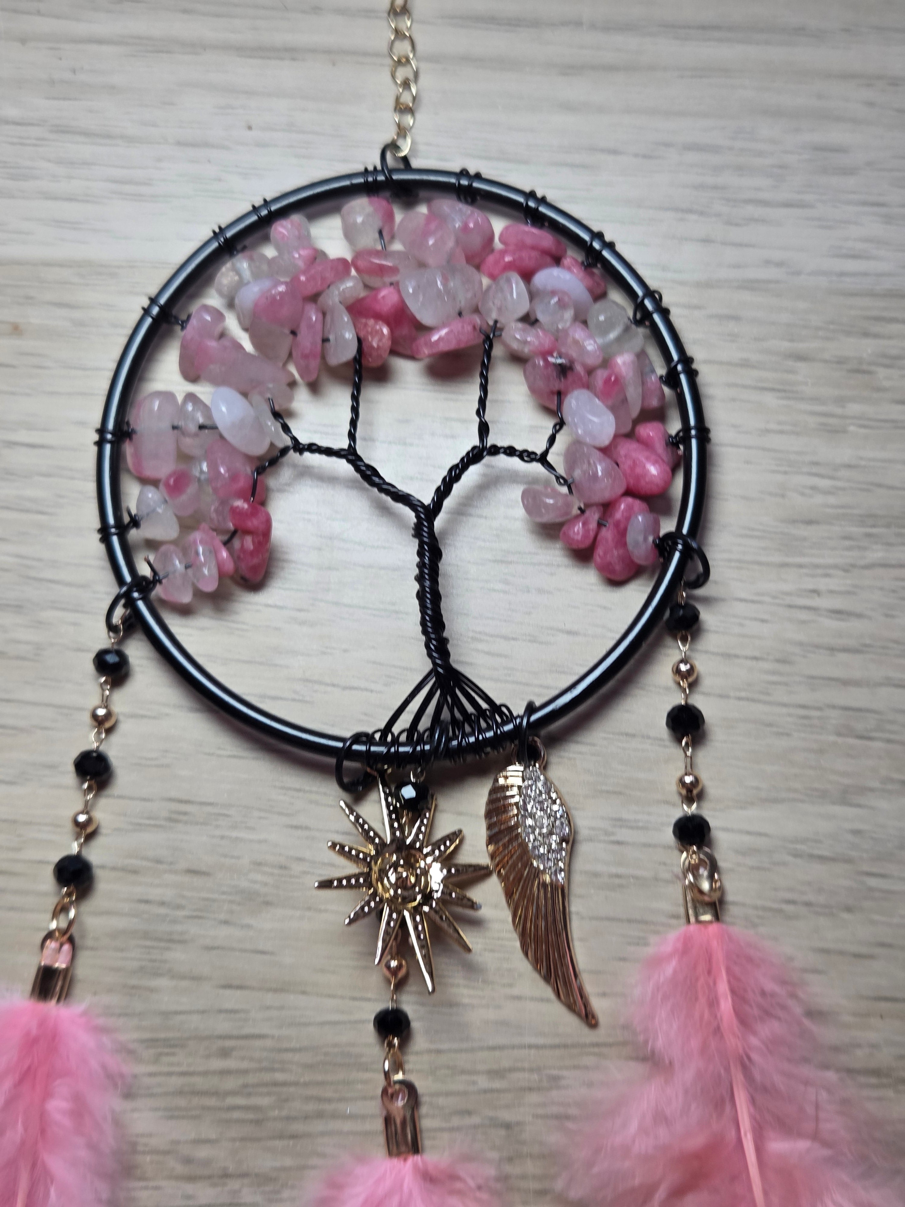 Rhodonite crystal Dream catcher