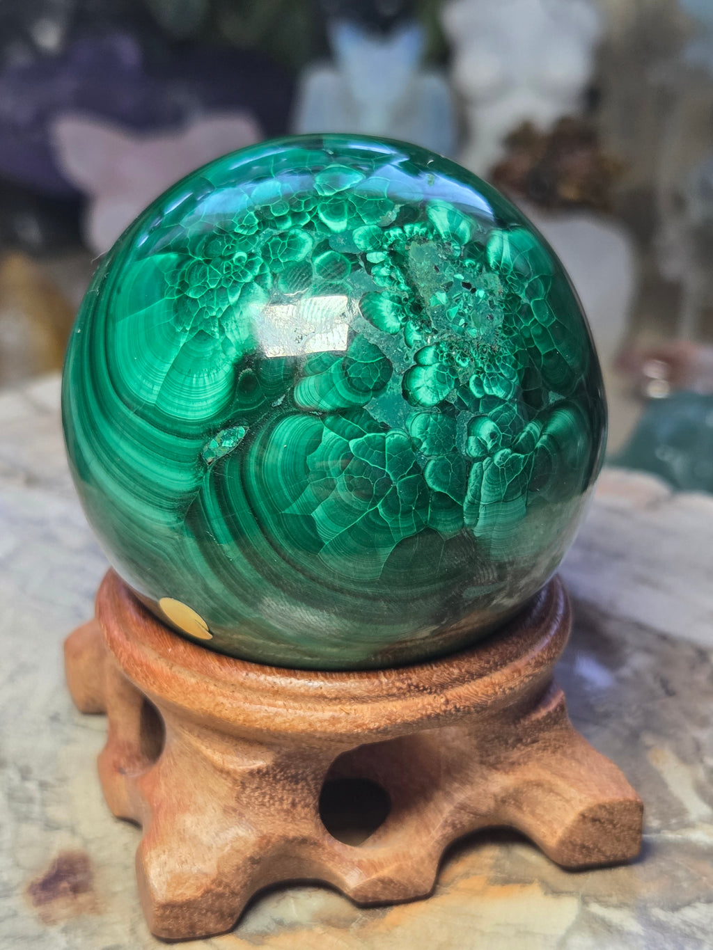 Malicite crystal sphere  5.4cm including stand