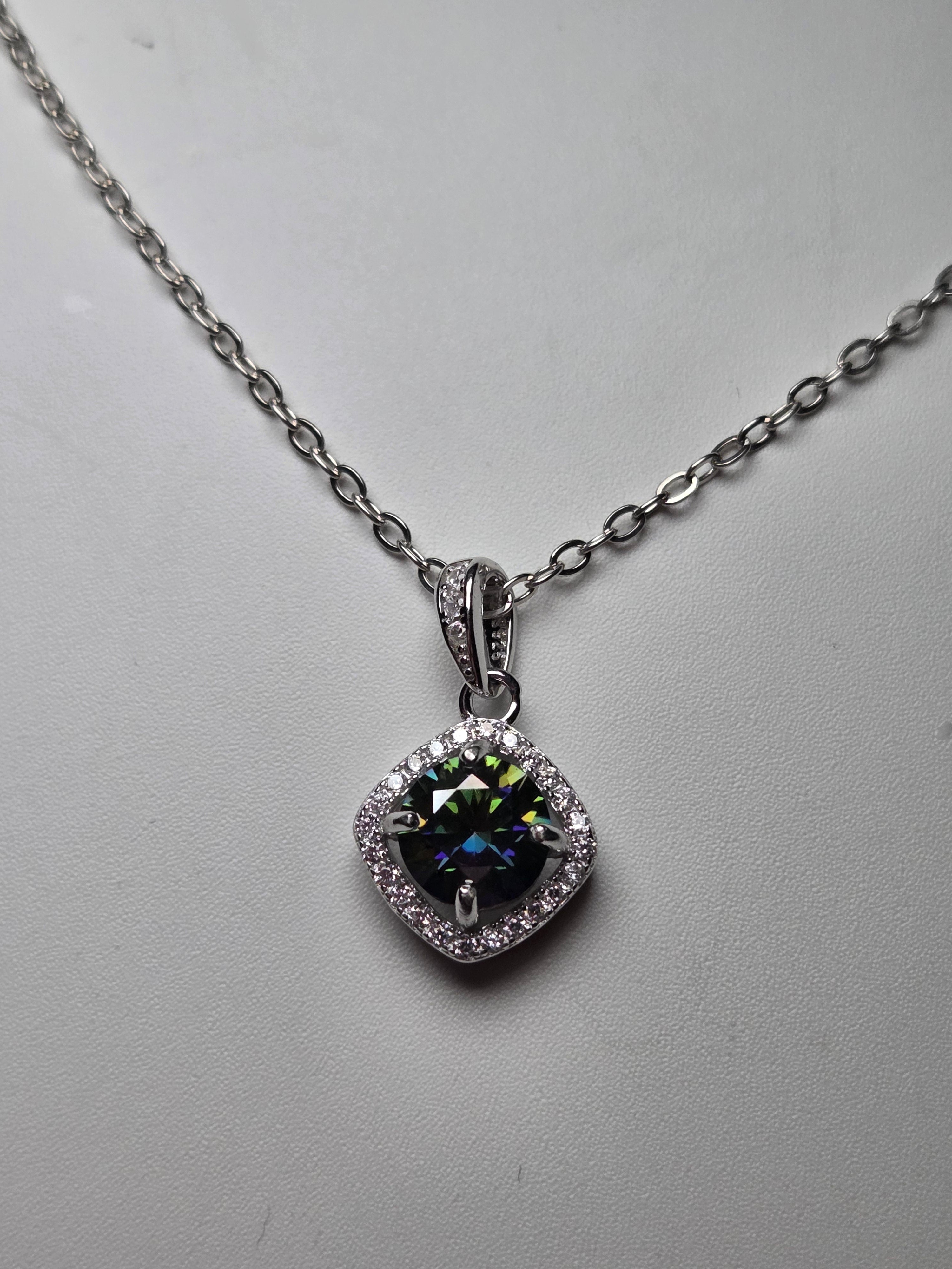 Moissanite diamond necklace
