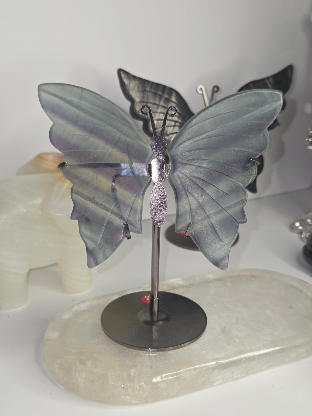 Lavender  flourite crystal butterfly