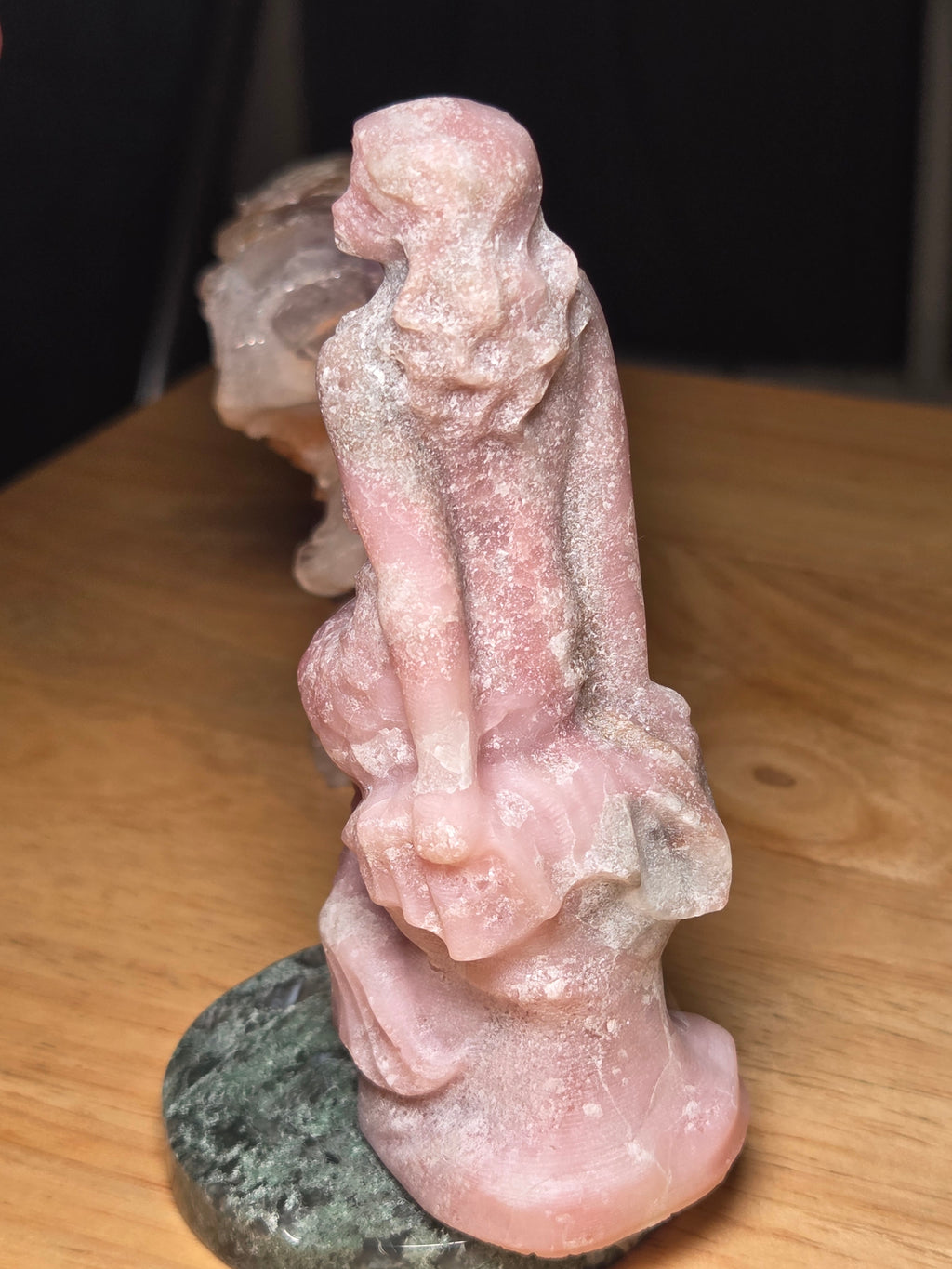 New pink opal crystal crystal mermaid carving