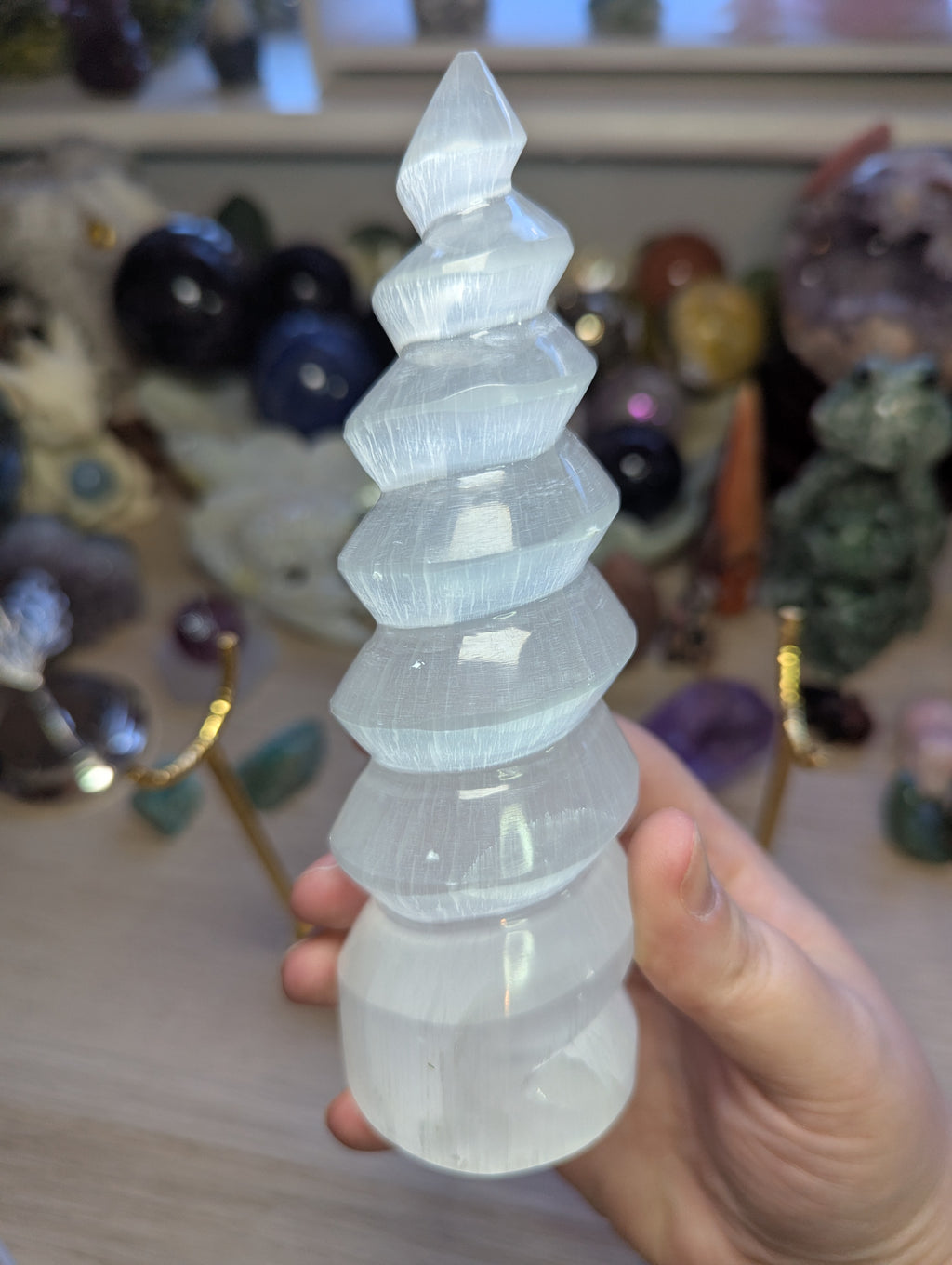 Selenite crystal flame
