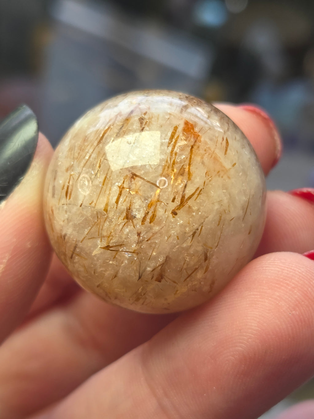 Amazing  high quality copper Rutile crystal sphere