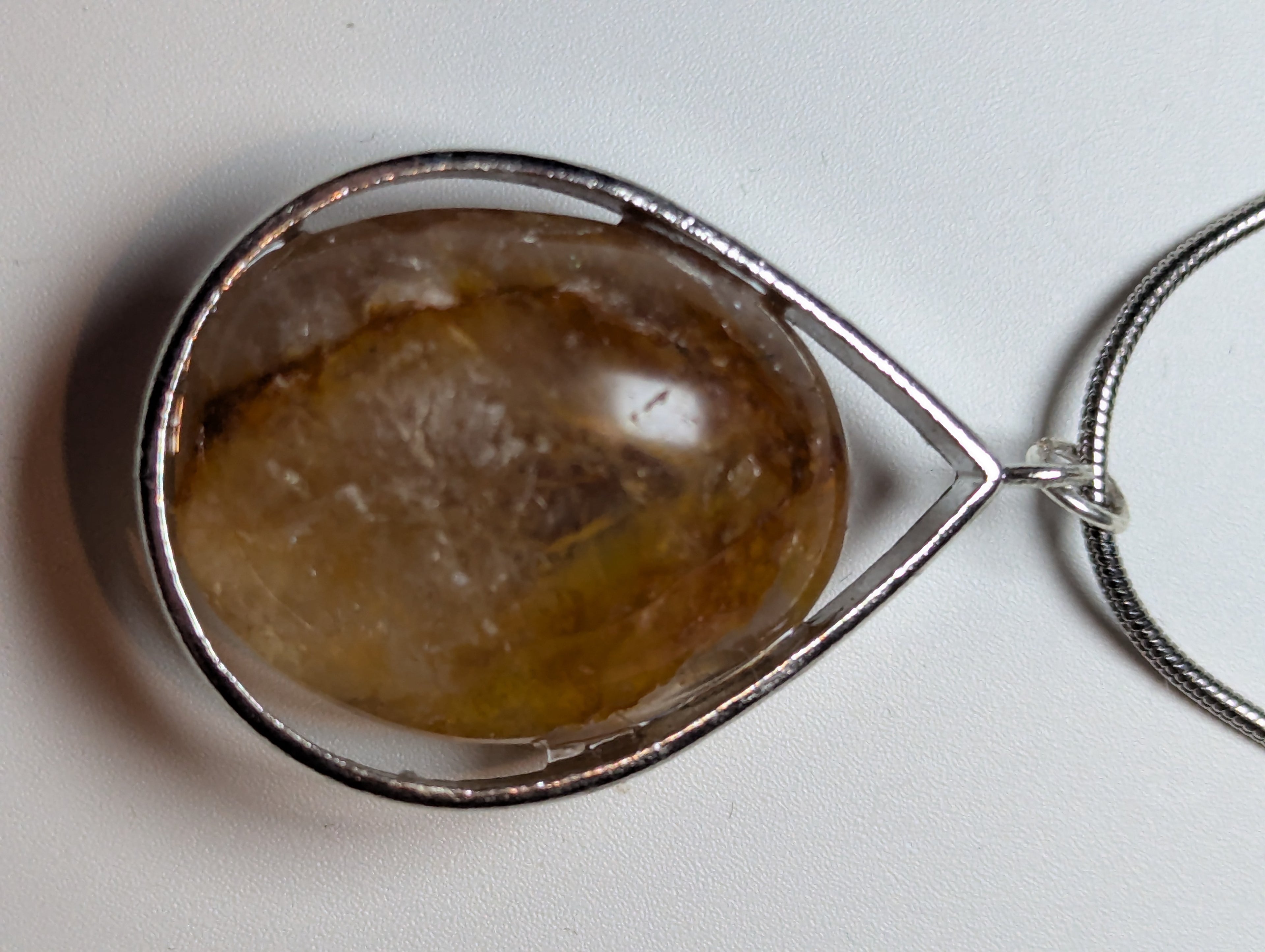 Fire quartz crystal handmade necklace