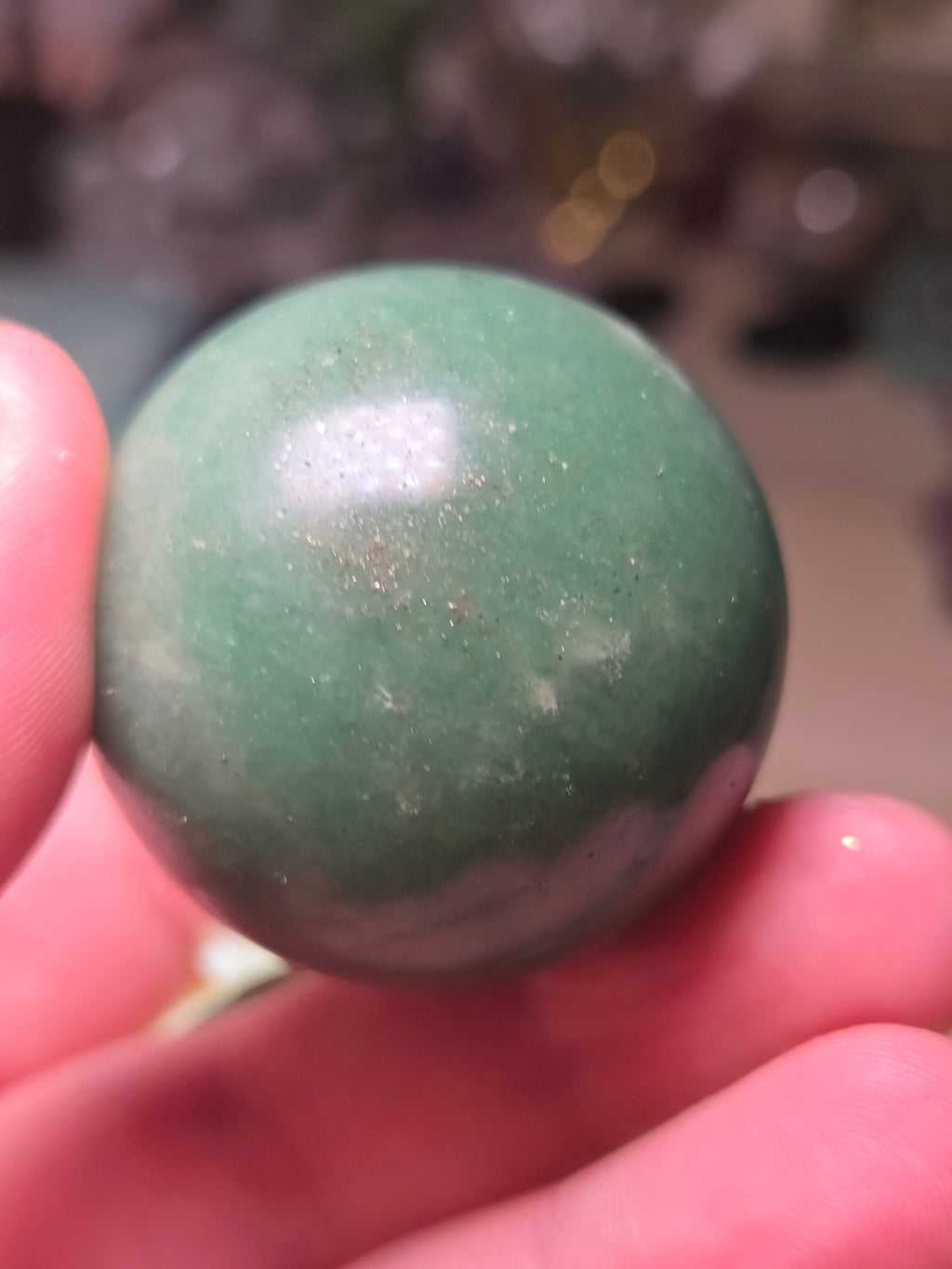 Green Aventurine crystal small sphere with stand