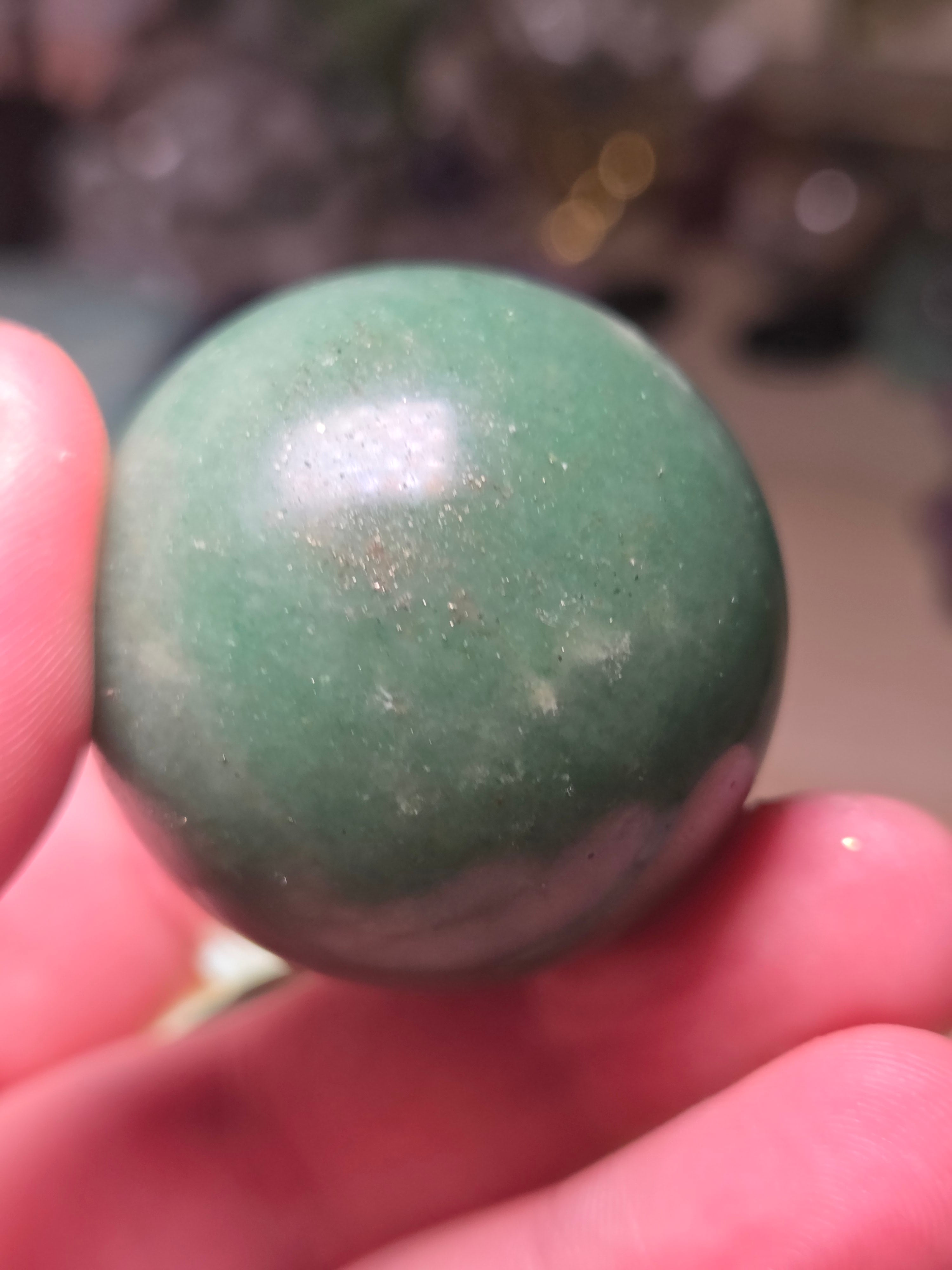 Green Aventurine crystal small sphere with stand