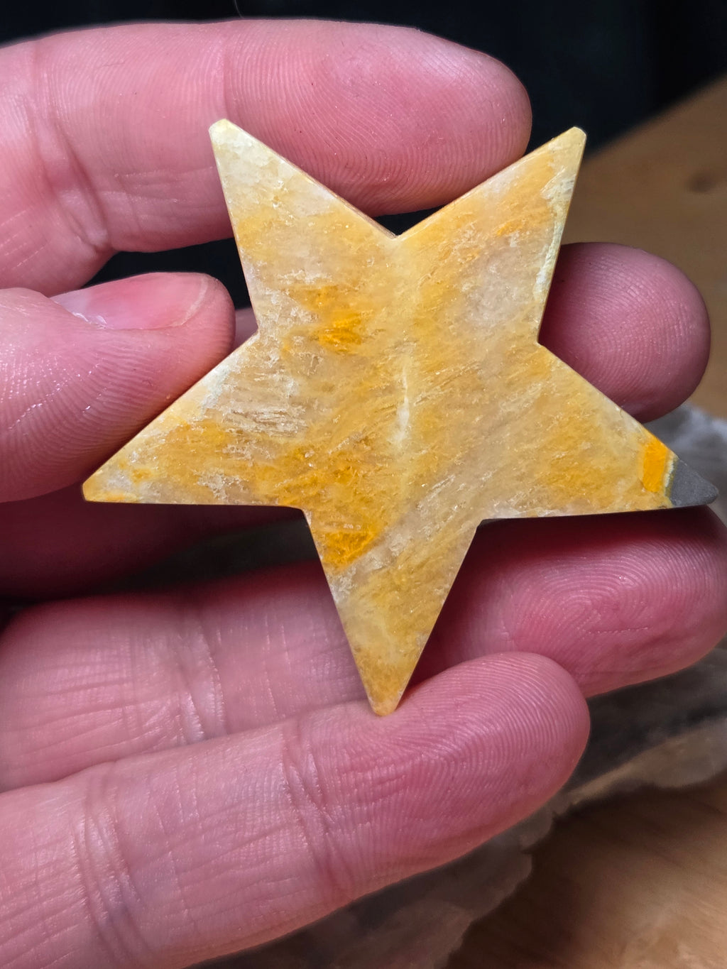 Bumblebee jasper crystal star carving