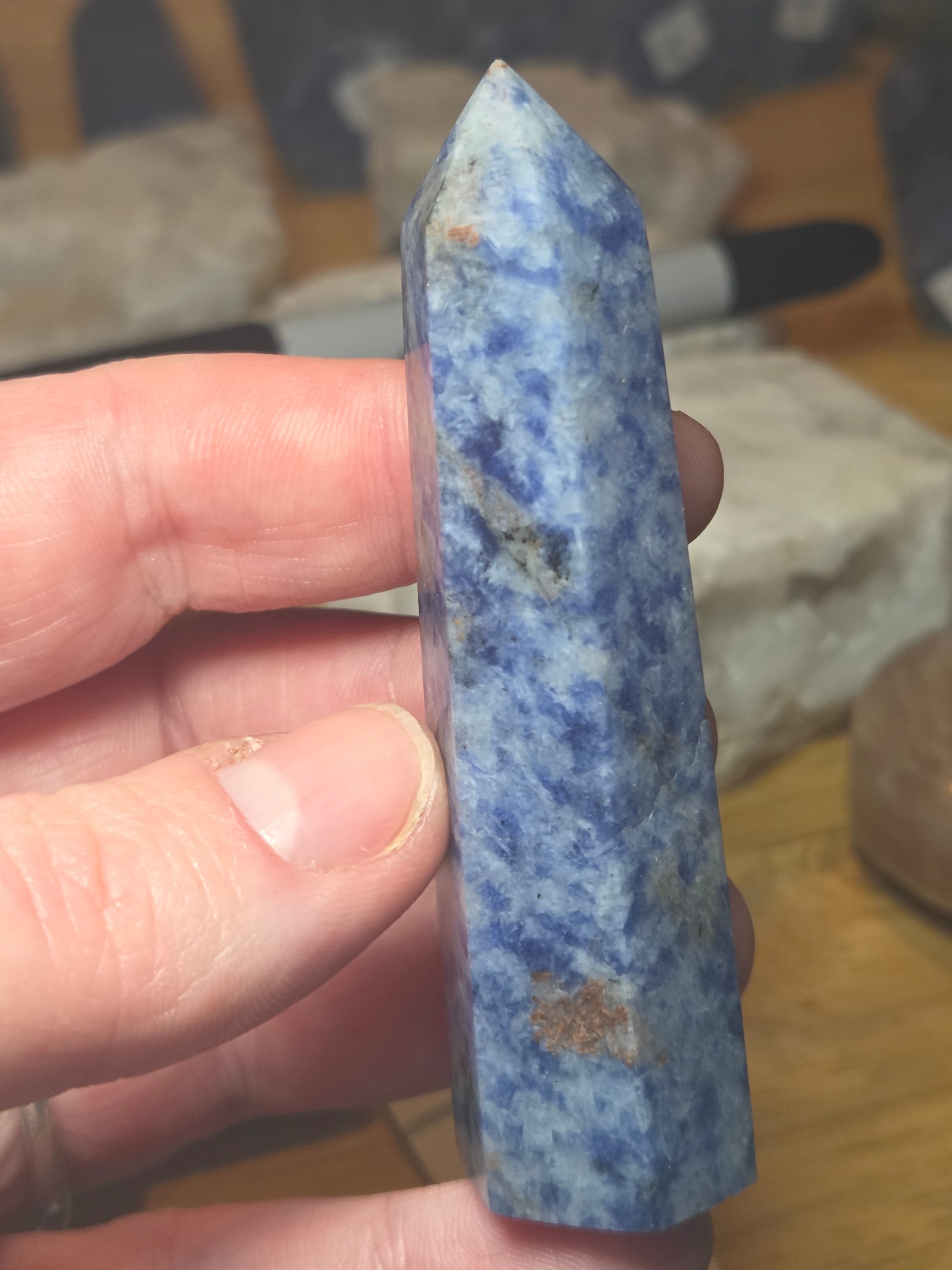 Blue spot crystal sodalite tower