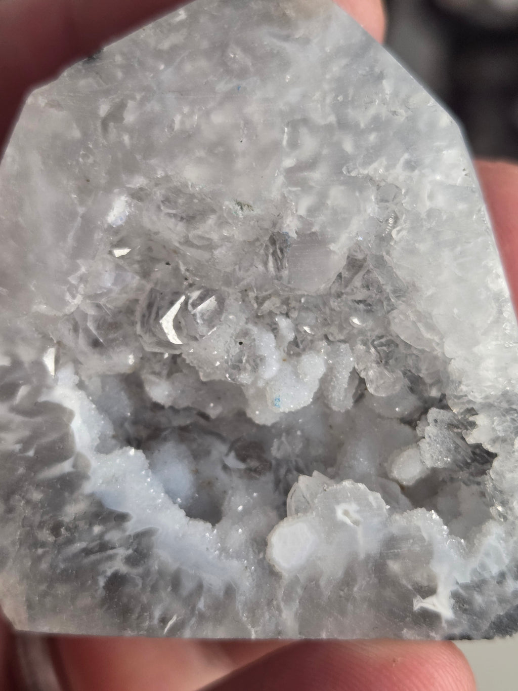 Mexican agate crystal Geode  tower