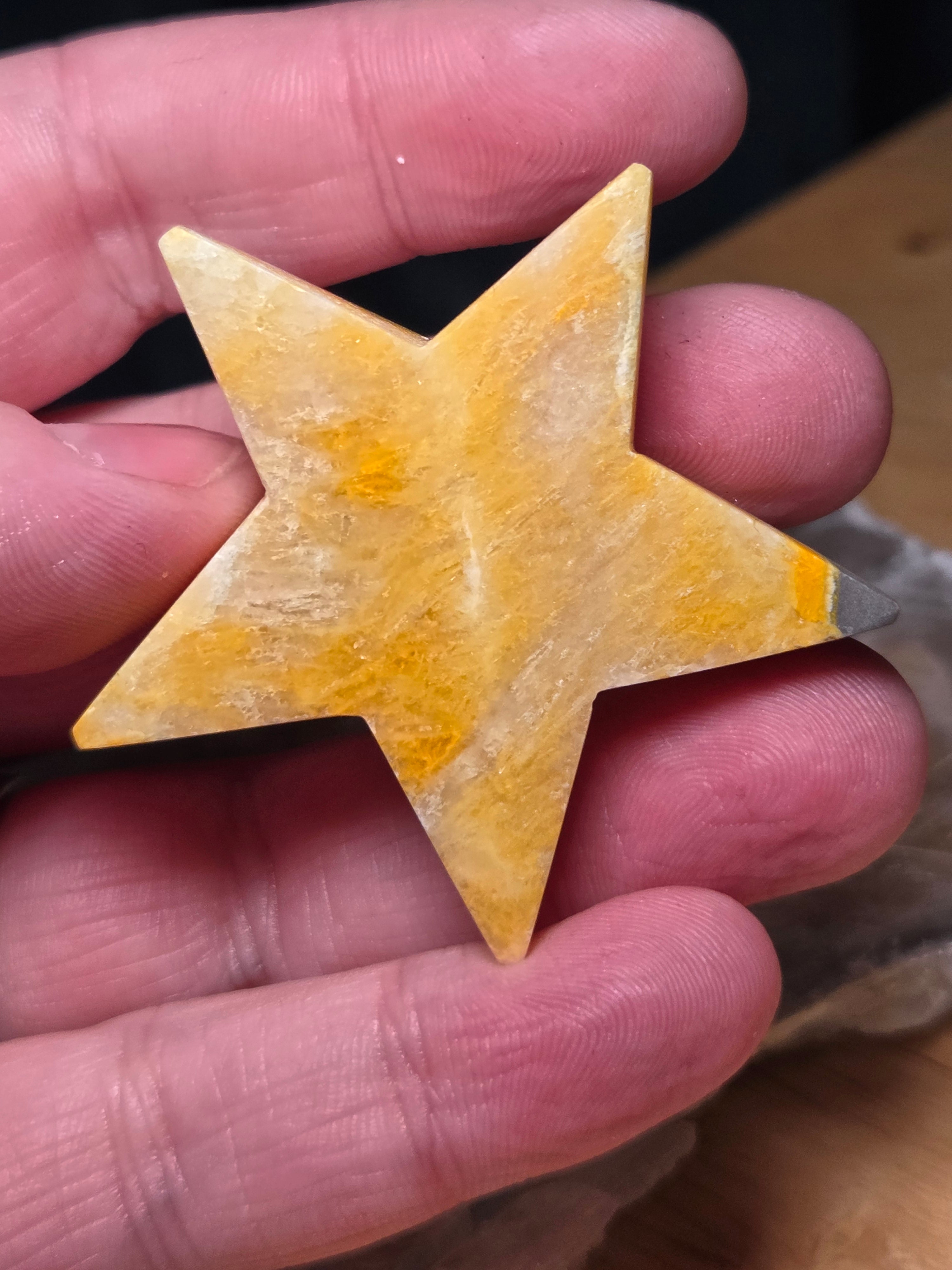 Bumblebee jasper crystal star carving