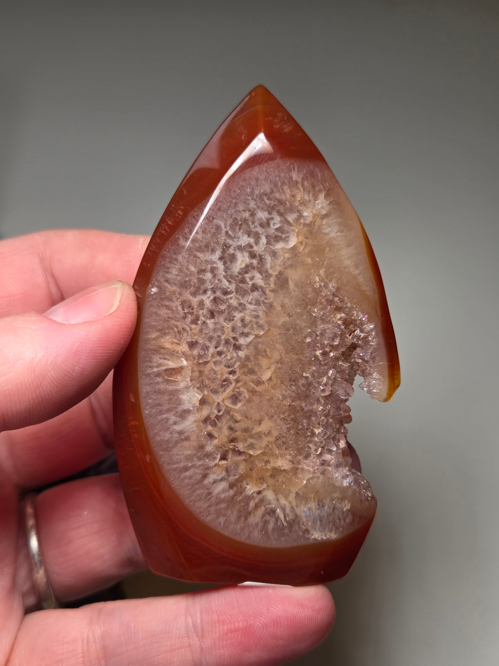 Carnelian crystal tear drop