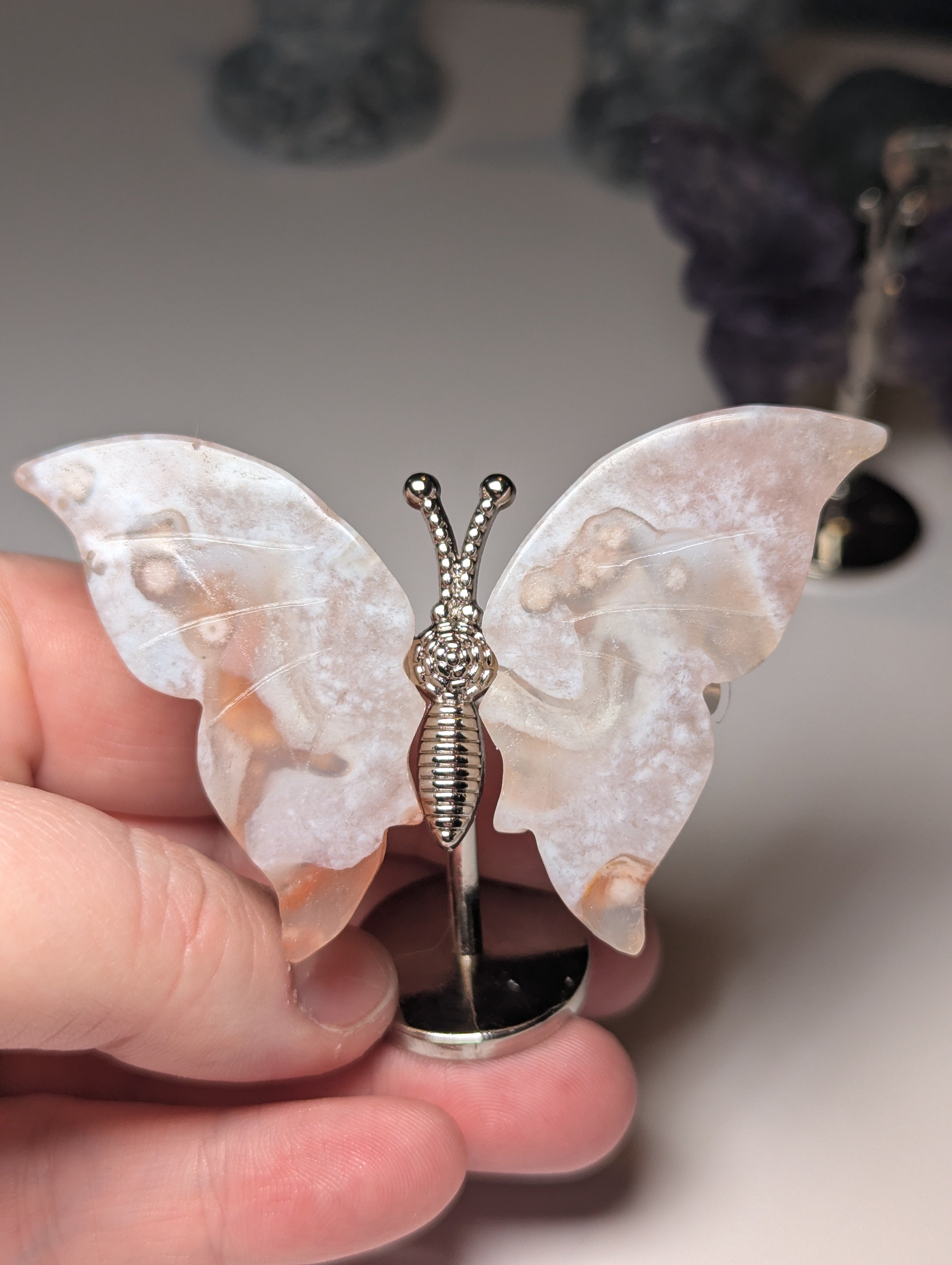 Crystal butterfly carving