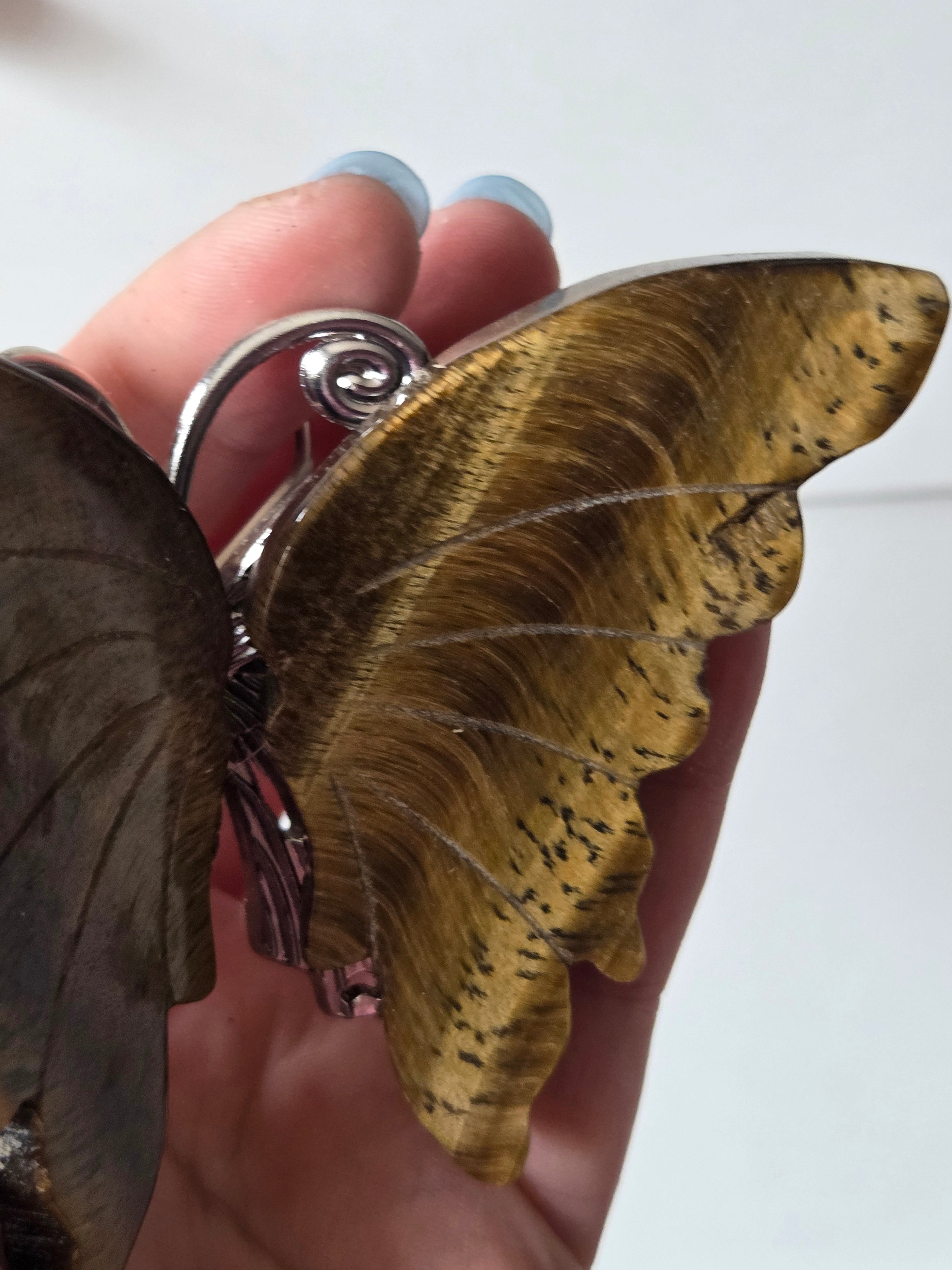 Tigers eye crystal butterfly carving