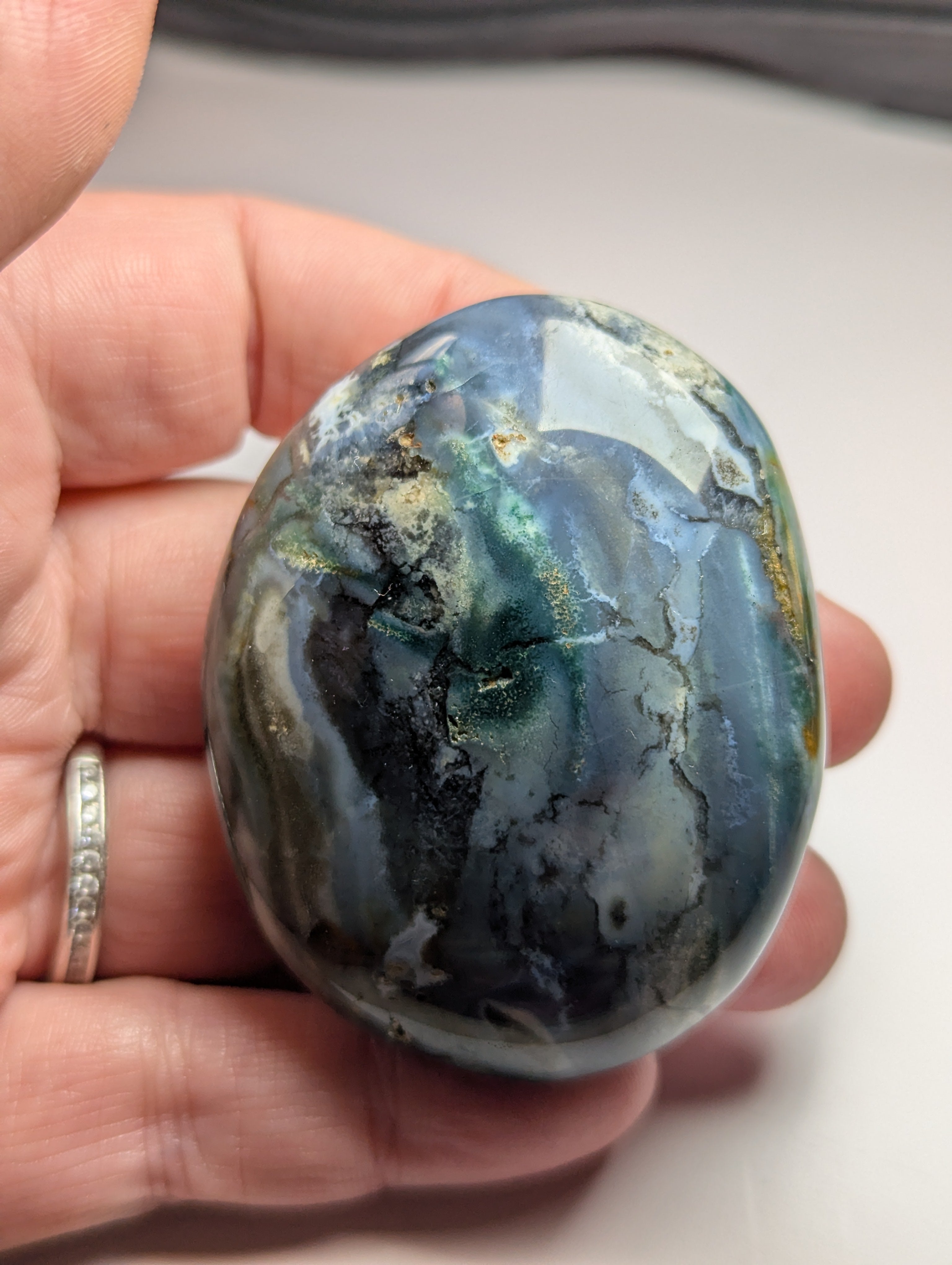 Ocean Jasper crystal palm stone
