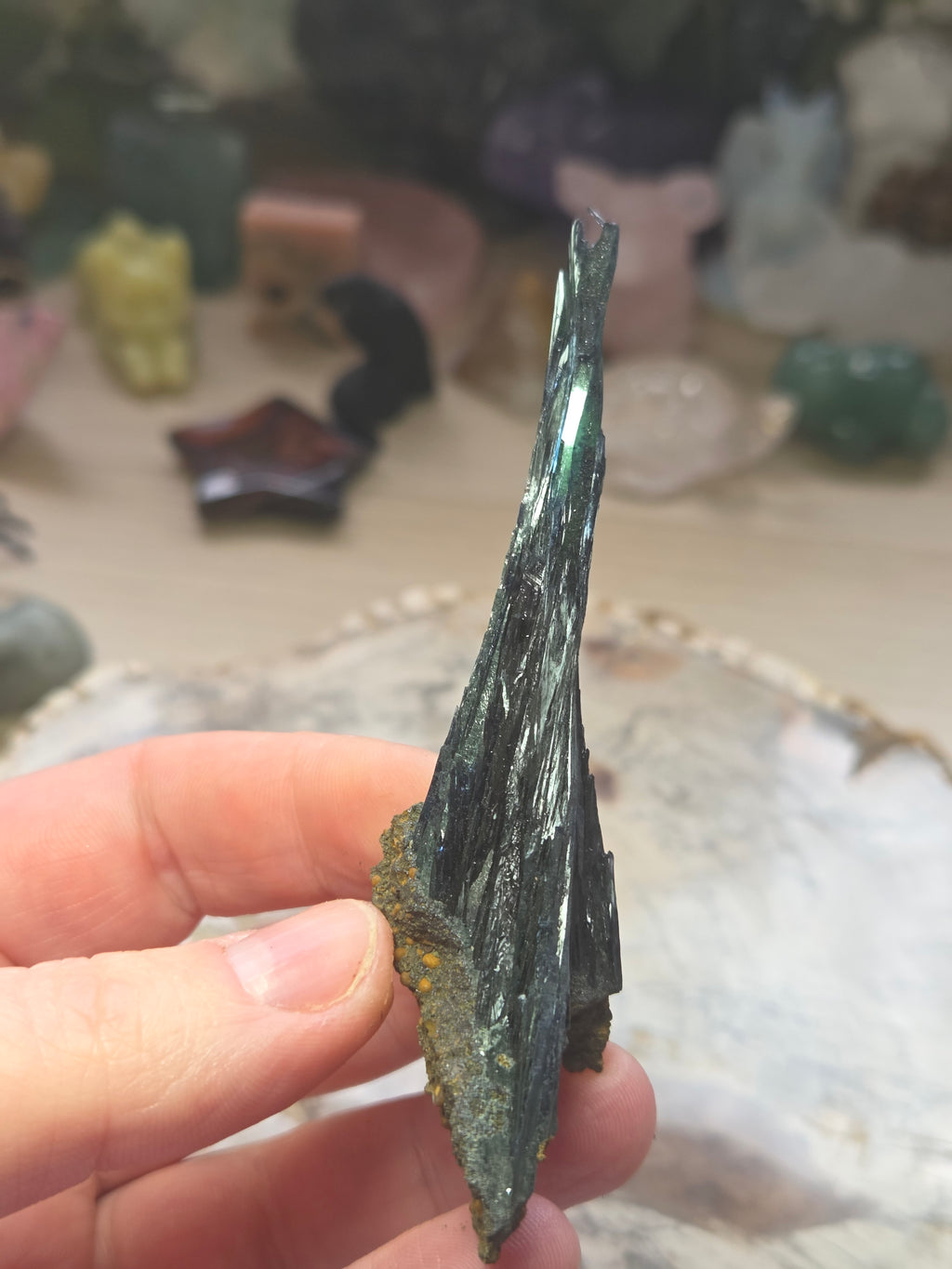 Genuine Vivianite specimen in box