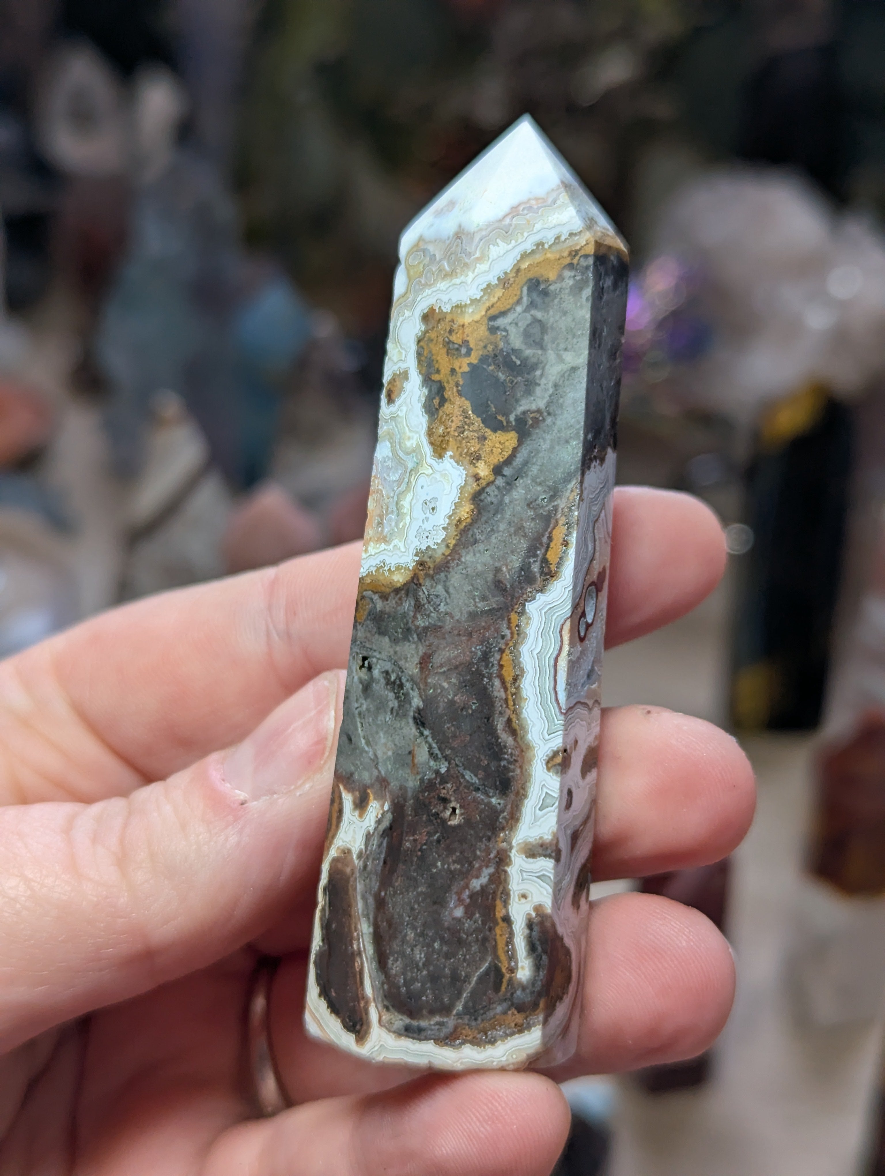 Mexican Agate crystal tower