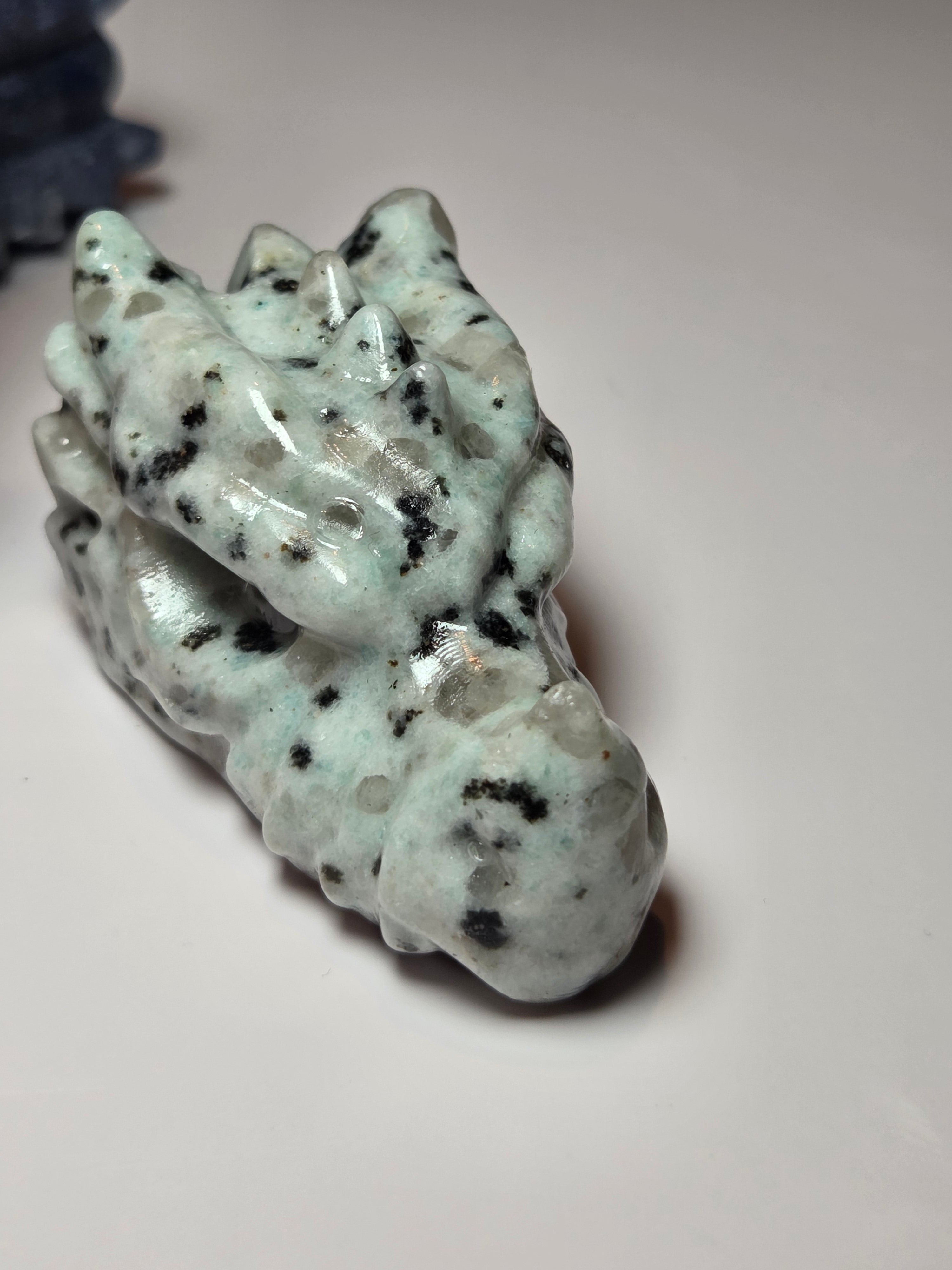 Kiwi Jasper crystal dragon head