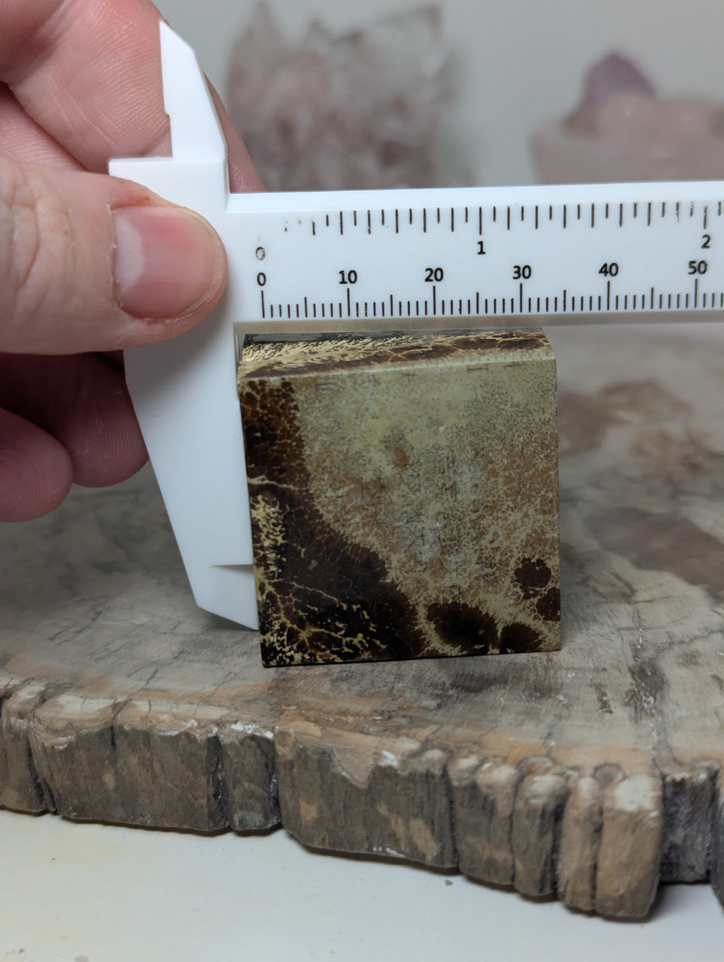 Picture jasper crystal cube
