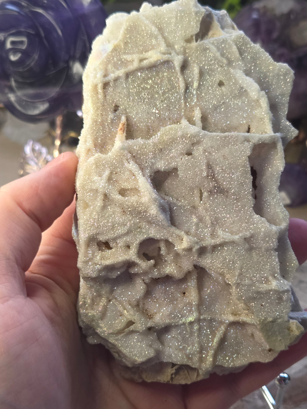 Aura Sphelerite crystal slice with stand