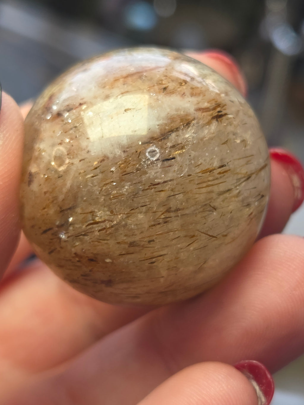 Amazing  high quality copper Rutile crystal sphere