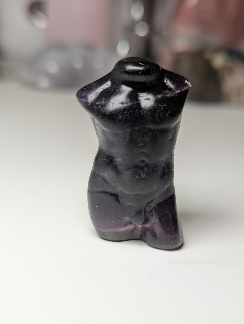 Purple flourite crystal male body
