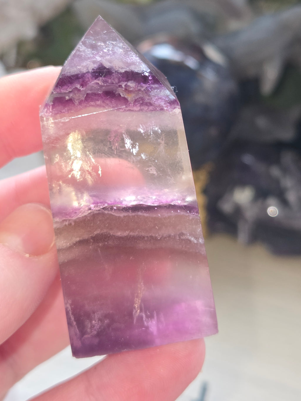 Grade AA flourite tower carving