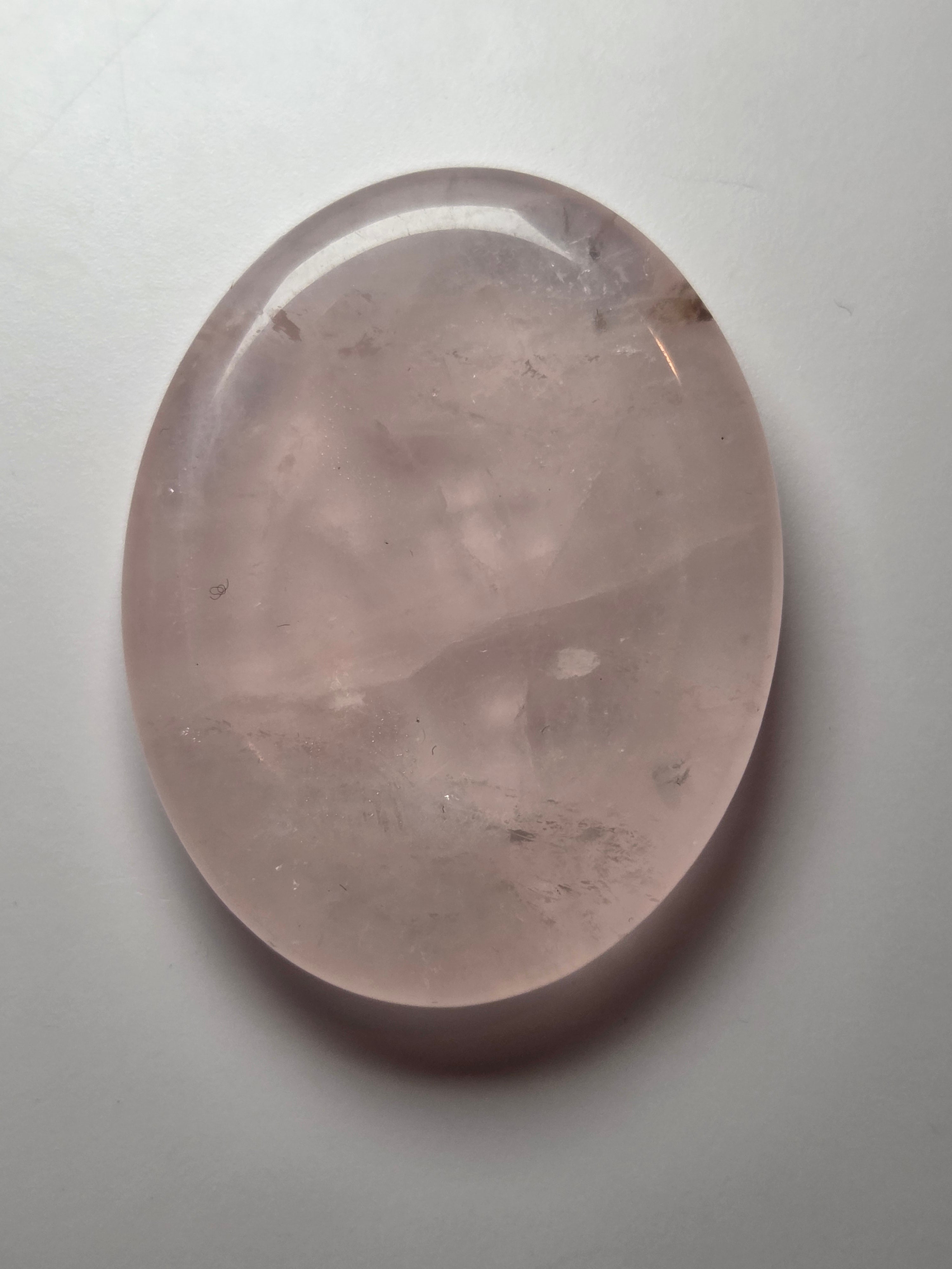 Rose quartz crystal worry stone