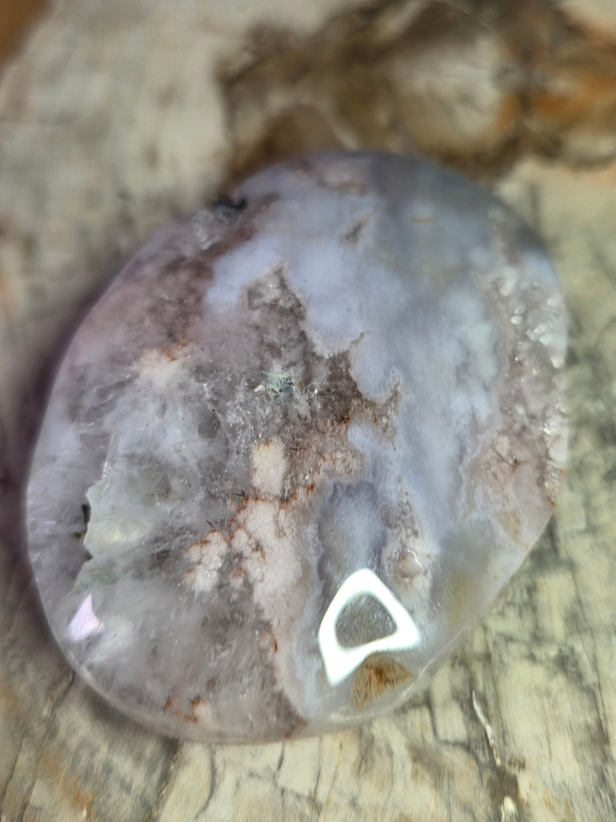 Pink amethyst crystal palmstone