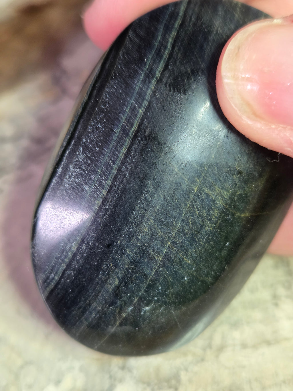 Blue tigers eye crystal palm stone