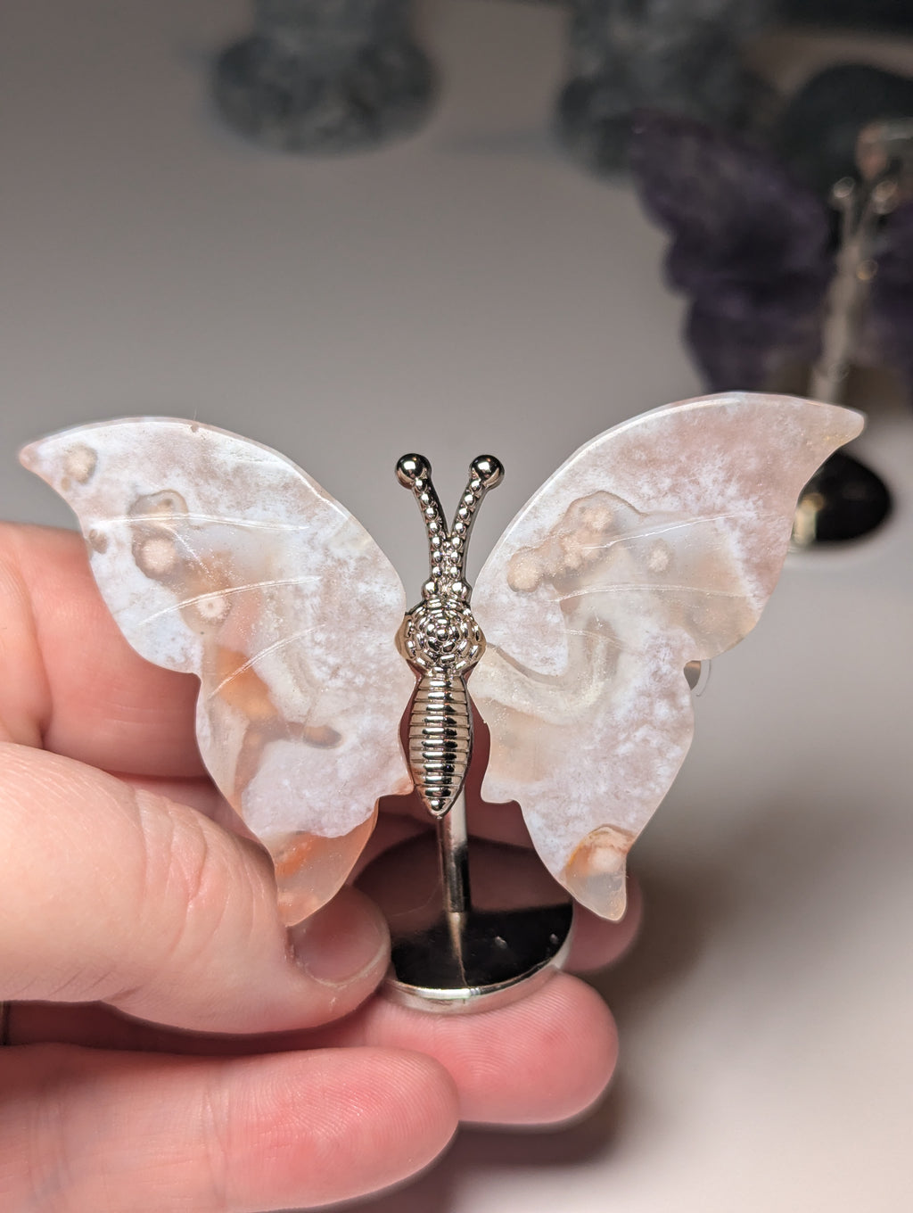 Crystal butterfly carving